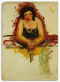 Portrait of Woman - Original Painting by Antonio Feltrinelli- 1930s