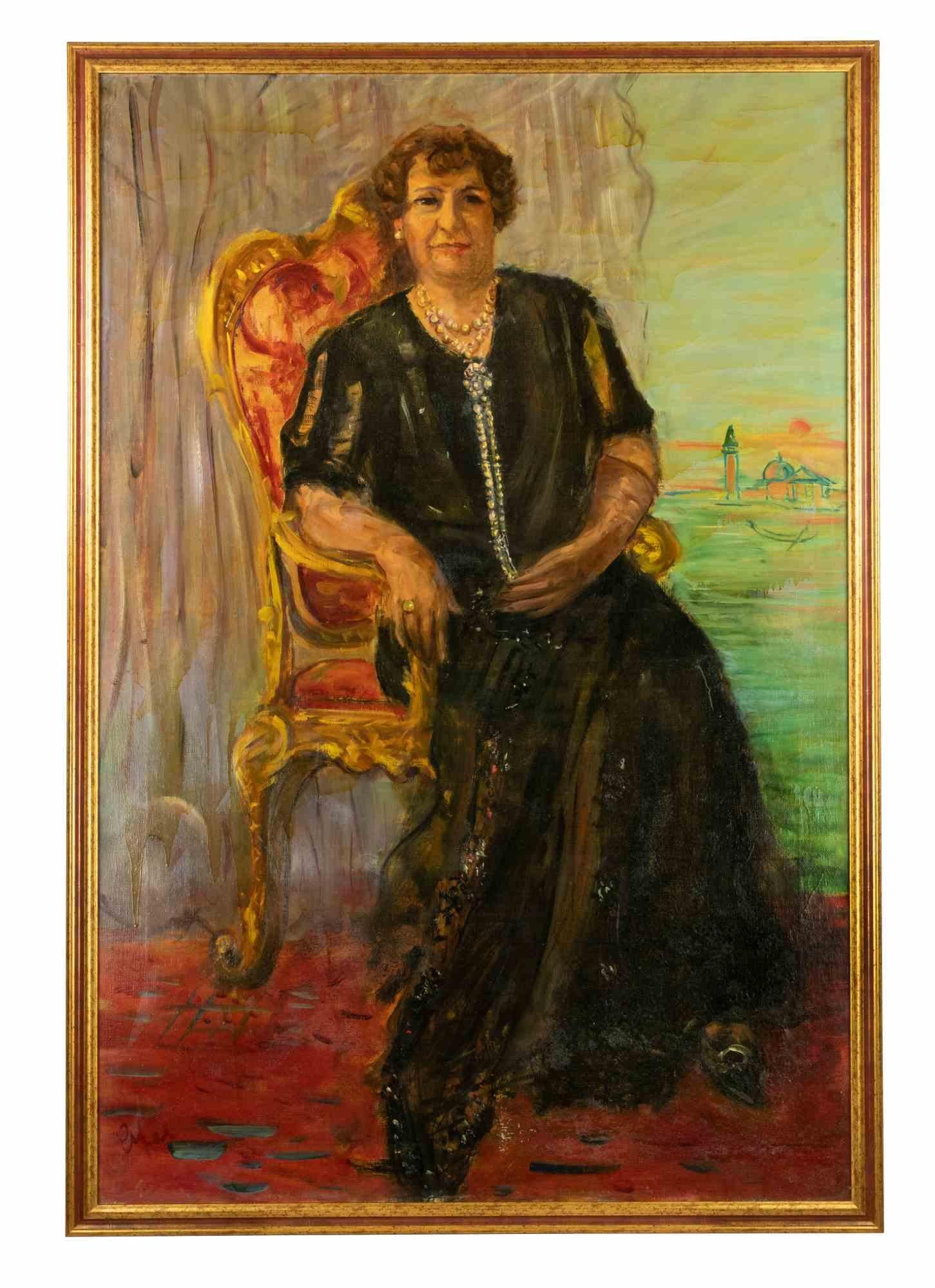 Porträt – Farbe von Antonio Feltrinelli – 1930er Jahre