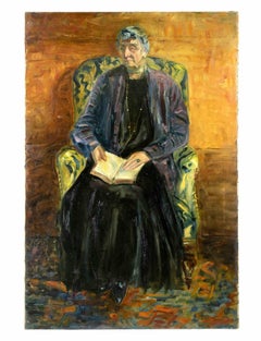 Reading Woman -  Original Painting by Antonio Feltrinelli - 1930s