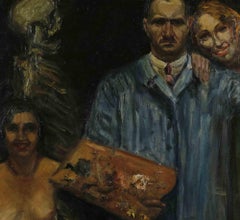 Autoritratto con modelle - Pittura di Antonio Feltrinelli - anni '30