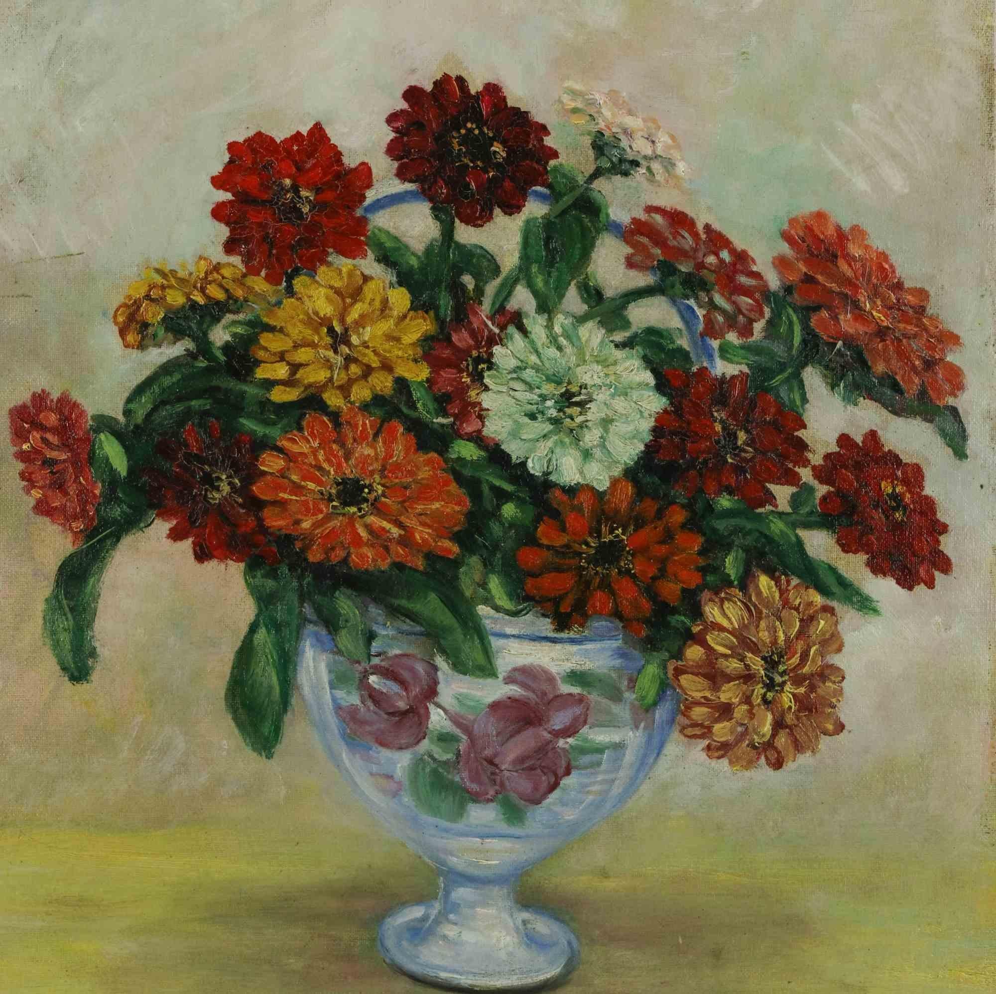 Vaso di fiori. - Pittura di Antonio Feltrinelli - anni '30 in vendita 1