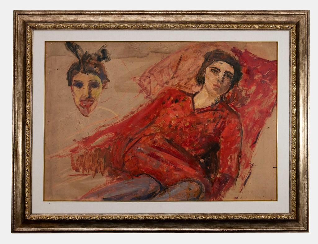 Woman in red is an original artwork realized by the Italian artist  Antonio Feltrinelli in the 1930s.

Original oil on plywood.

Beautiful and representative artwork of a female figure.

On the back a scketch of a woman.

Includes frame: 126 x 5 x