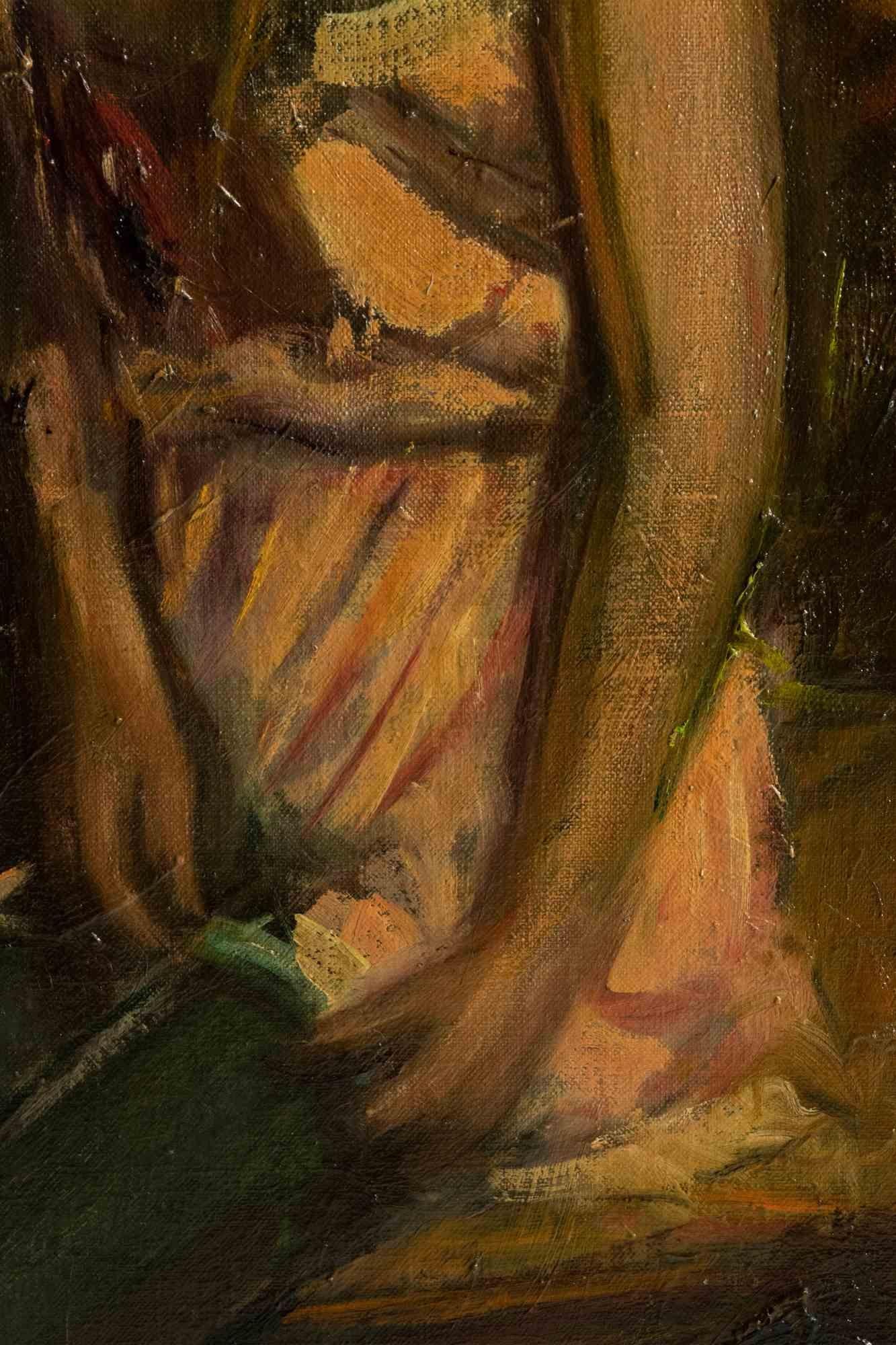 Woman - Oil Paint by Antonio Feltrinelli - 1932 For Sale 2