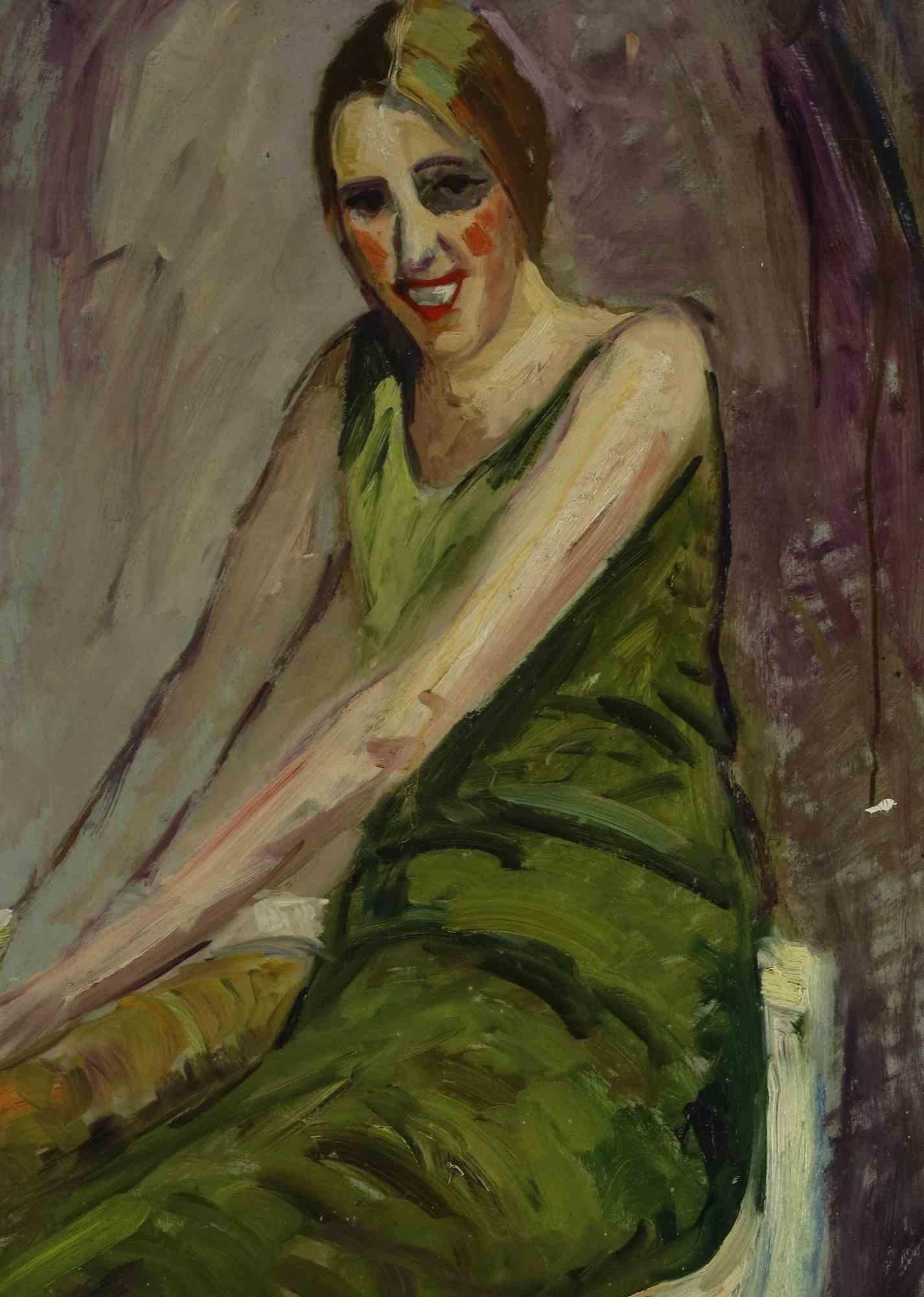 Femme -  Peinture d'Antonio Feltrinelli - années 1930 en vente 1