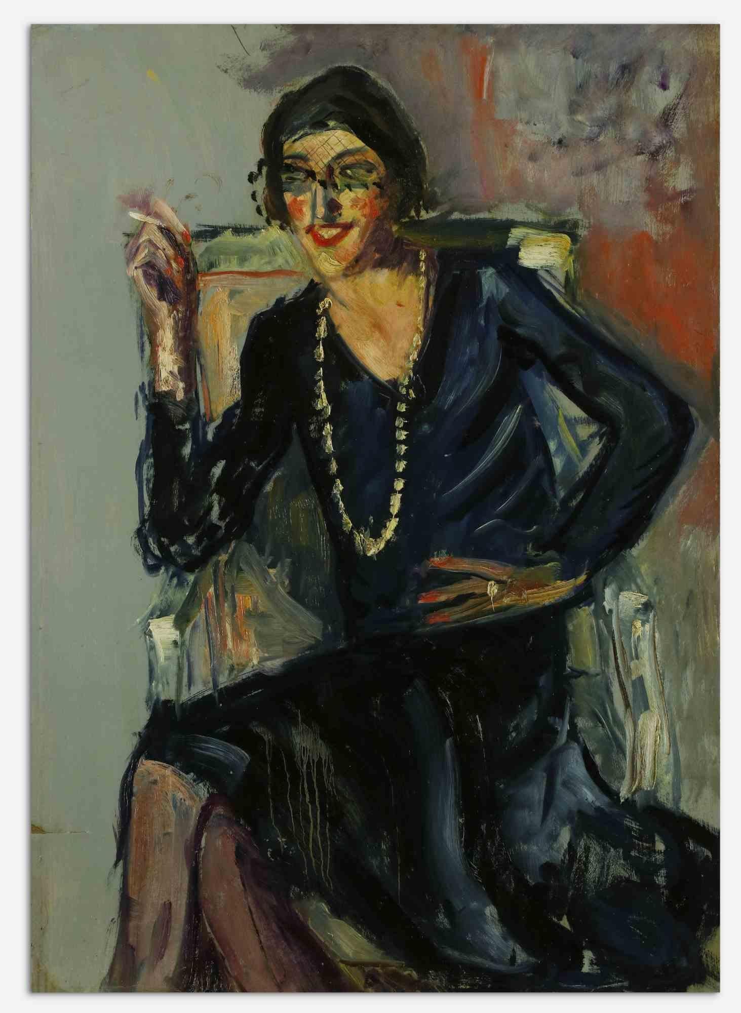 Mujer es una obra de arte moderna original realizada por Antonio Feltrinelli en 1929.

Óleo mixto sobre tabla

No firmado.

Ref. 
- Exposición: Bienal de Venecia 1938, 
- Exposición de Arte Italiano, Viena 1933, 
- Exposición XVII Exposición