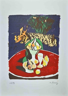 Nature morte - Lithographie originale d'Antonio Fomez - Milieu du XXe siècle