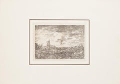 Landscape - Lithograph by Antonio Fontanesi - 1880