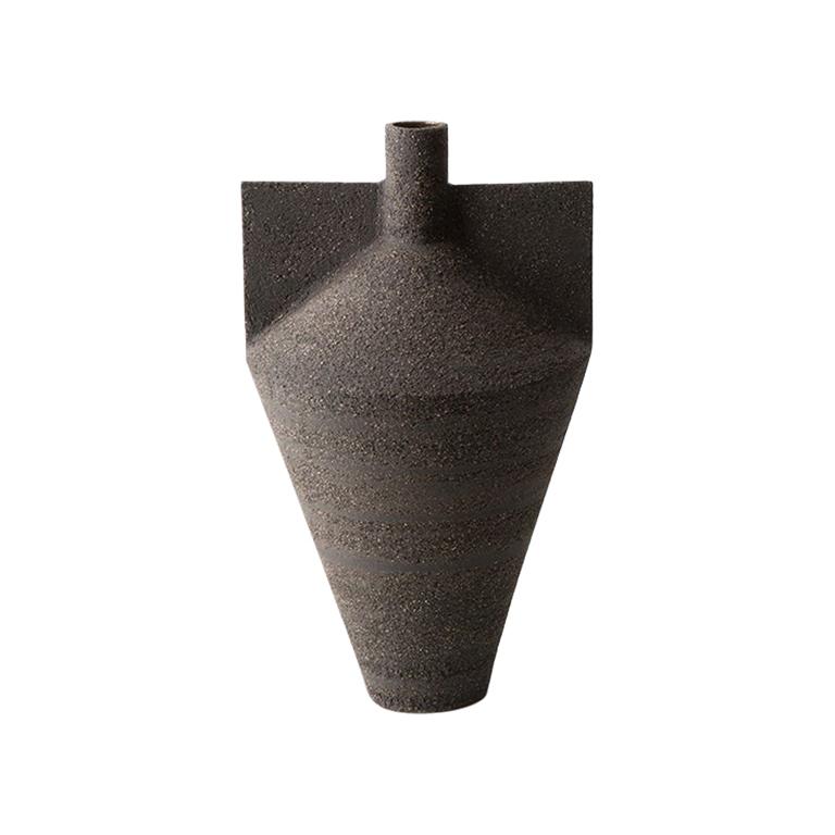 Antonio Forteleoni Small Jana Vase in Black Gres for Cappellini For Sale