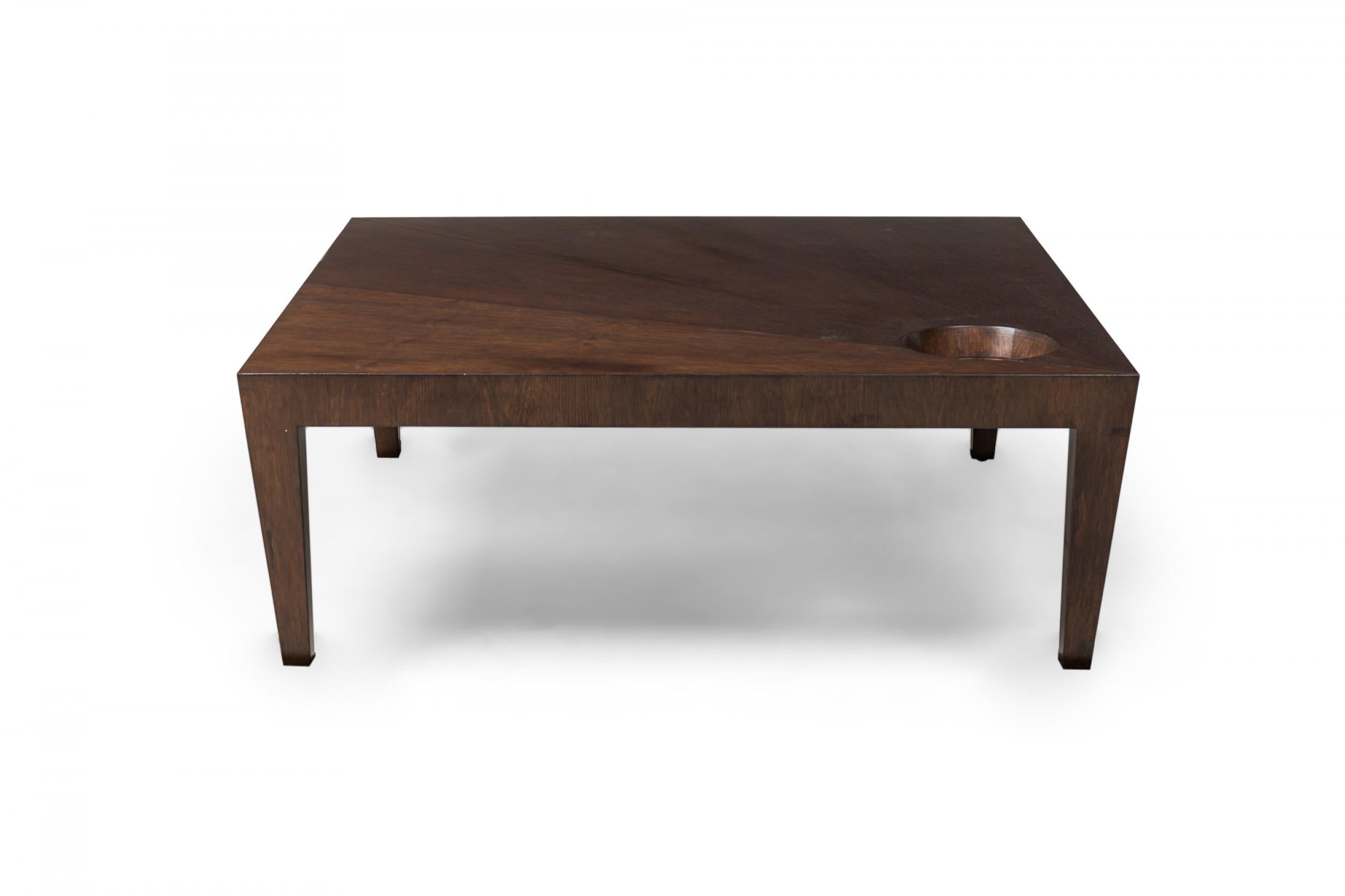 Modern Antonio Fortuna Contemporary American Square Coffee Table with Orb For Sale