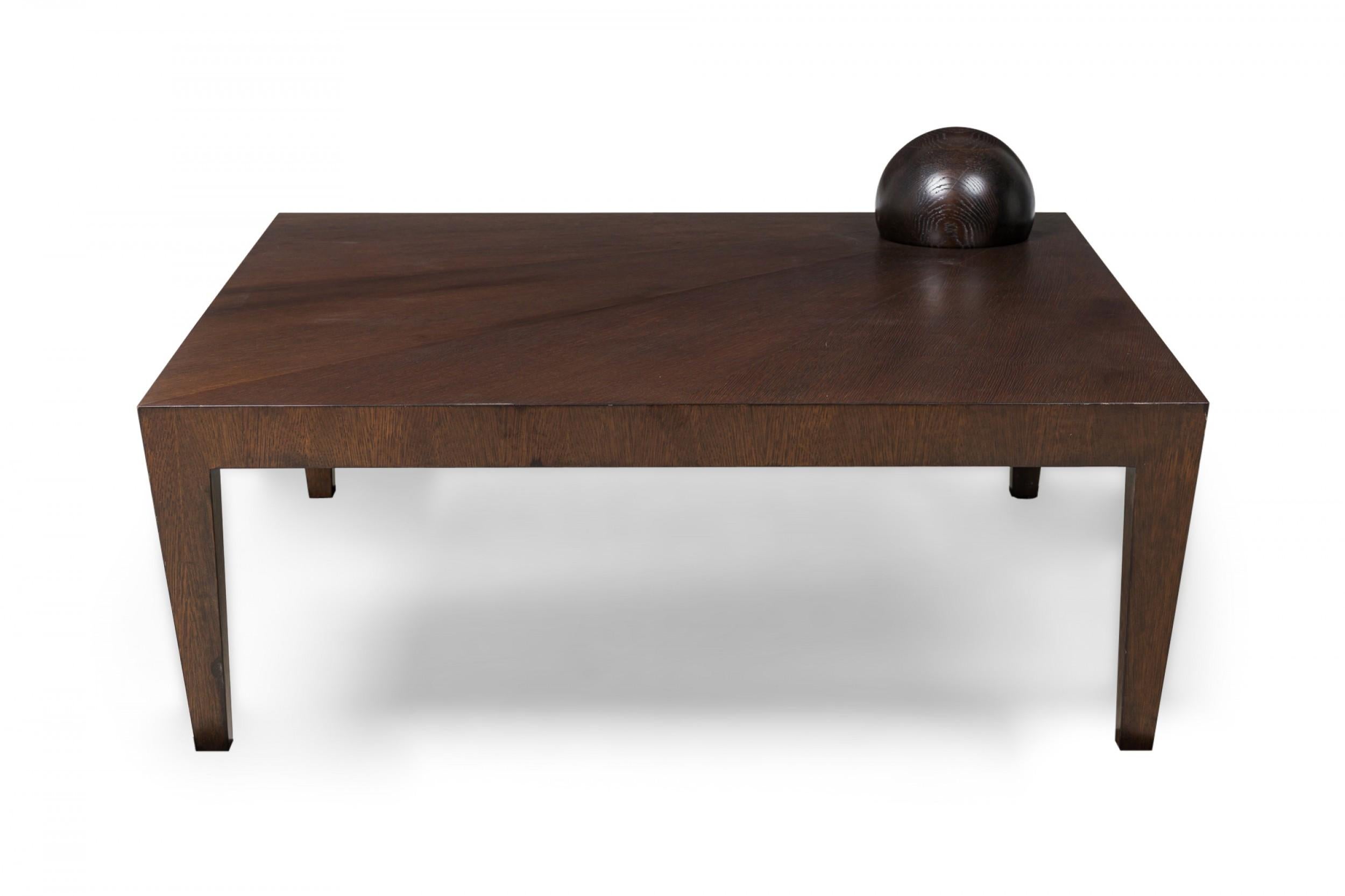 Antonio Fortuna Contemporary American Square Coffee Table with Orb For Sale