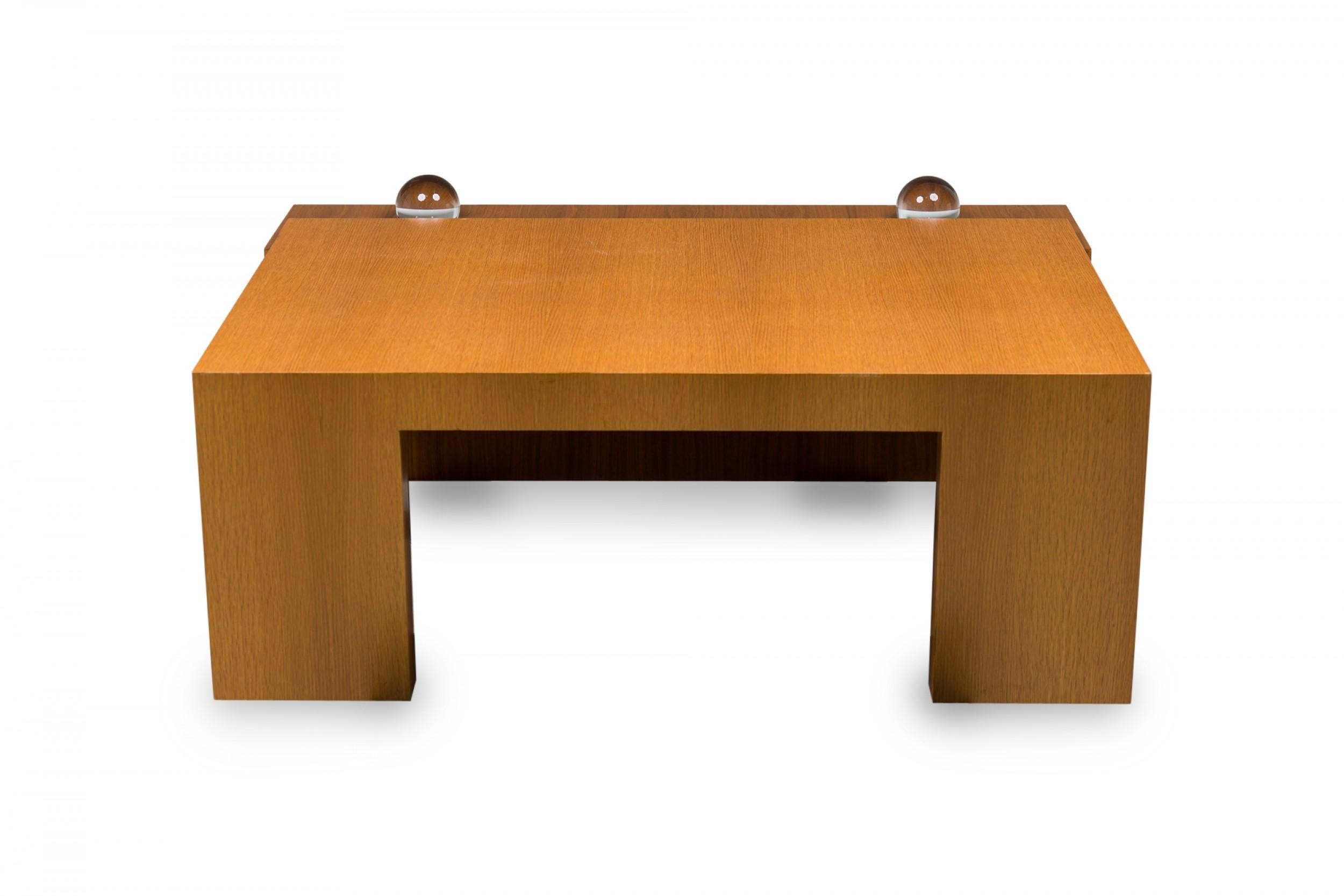 Antonio Fortuna Contemporary American Walnut & Mahogany Coffee Table with Orbs