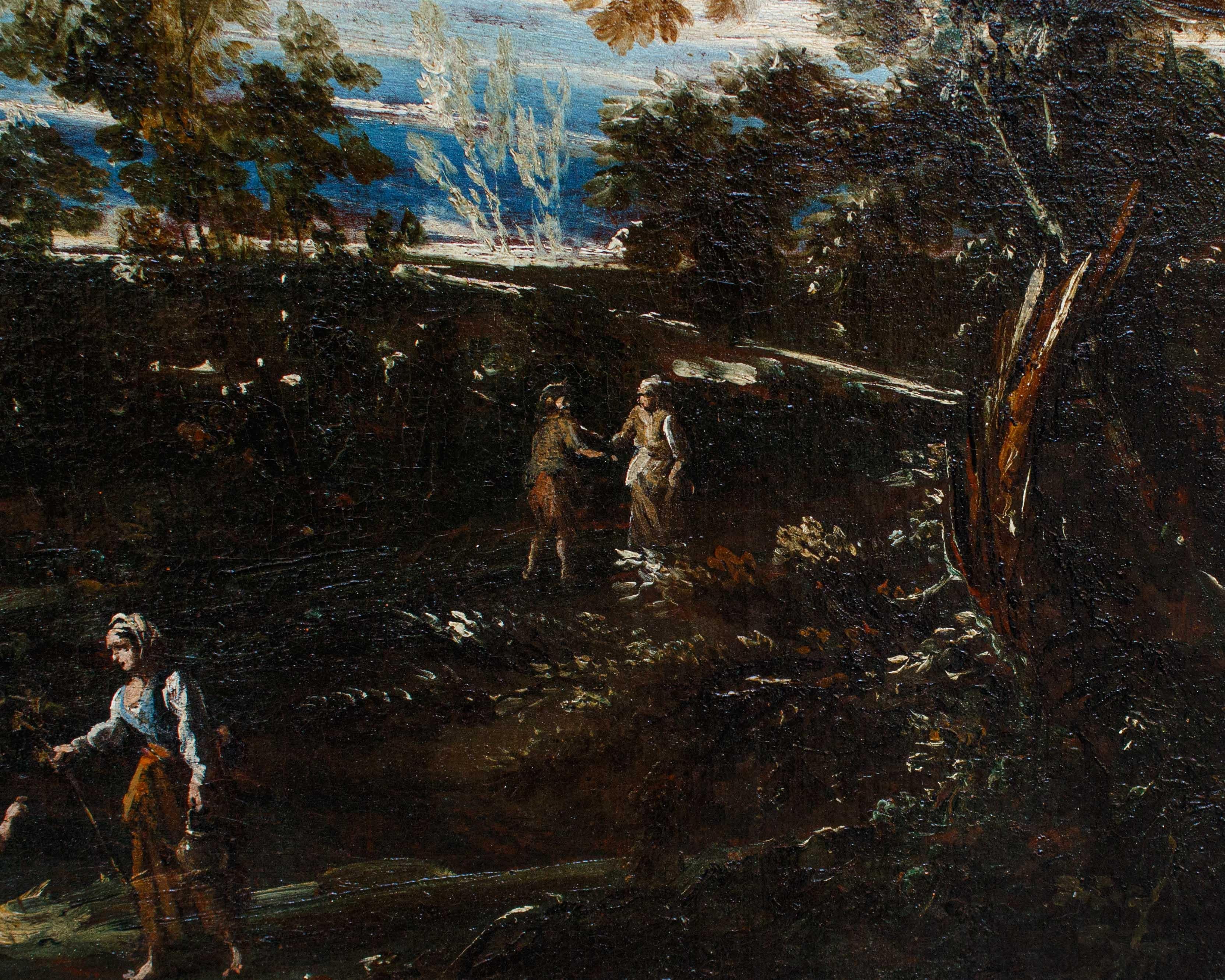 Pair of landscapes Painted by Antonio Francesco Peruzzini For Sale 11