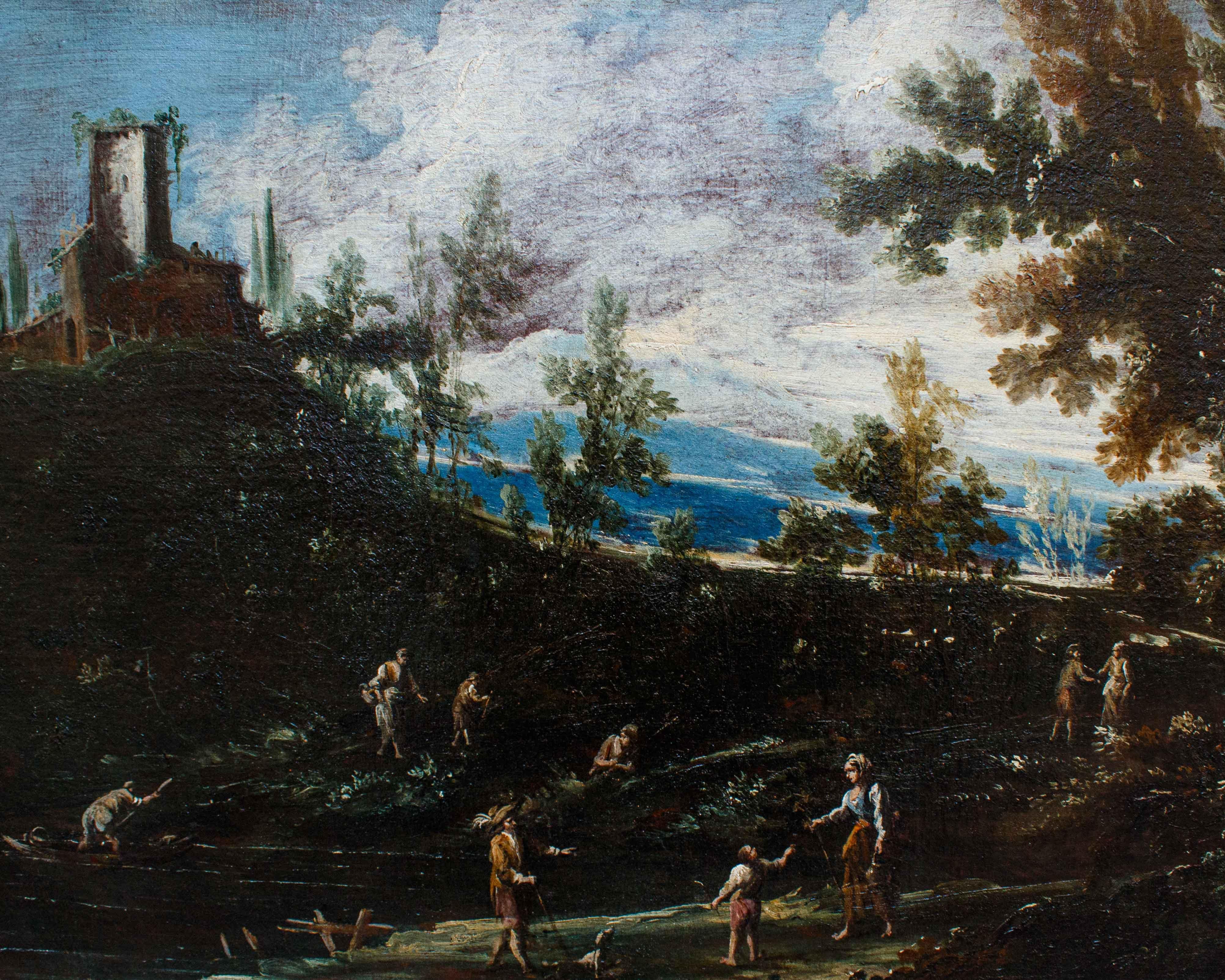 Pair of landscapes Painted by Antonio Francesco Peruzzini For Sale 17
