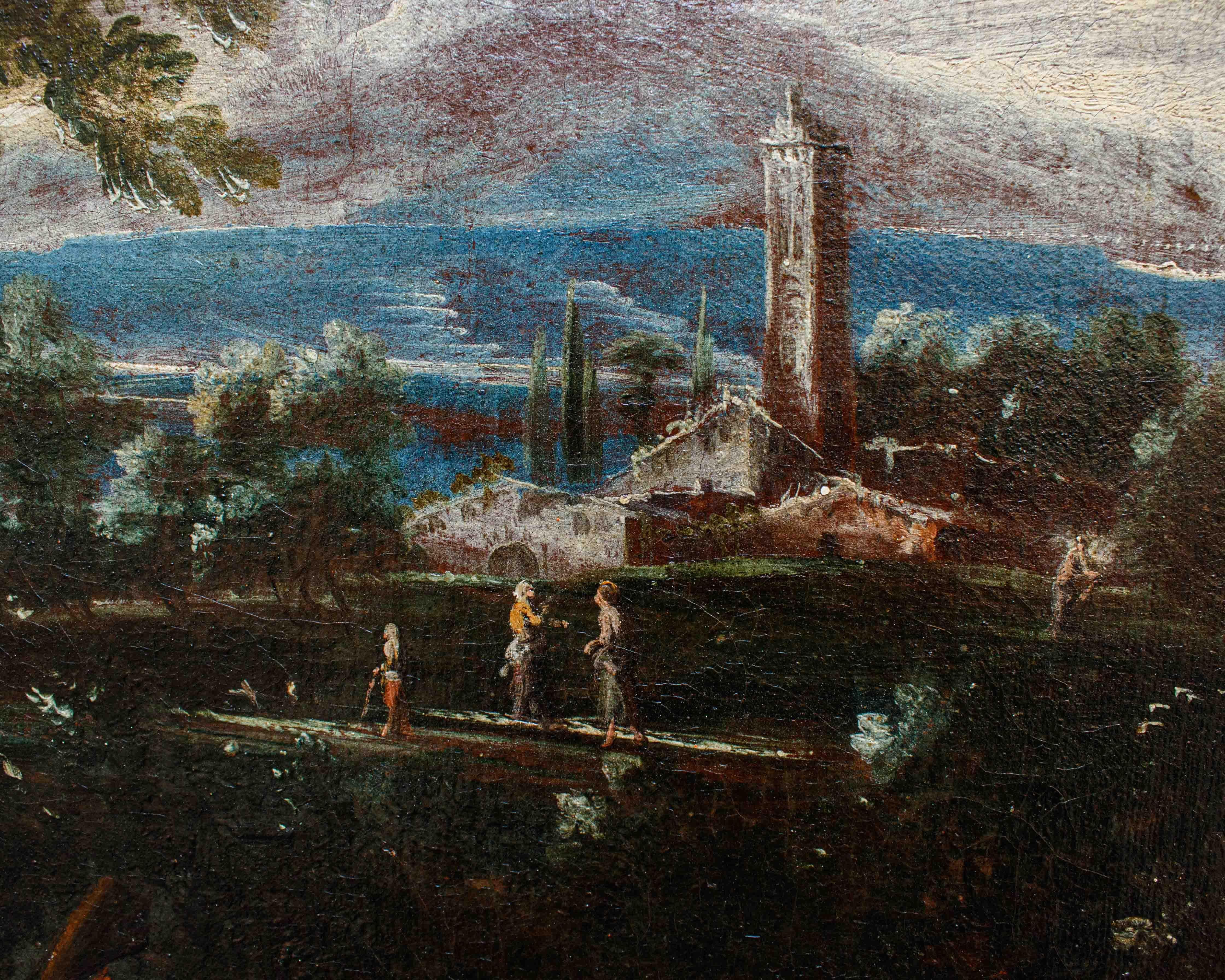 Pair of landscapes Painted by Antonio Francesco Peruzzini For Sale 3