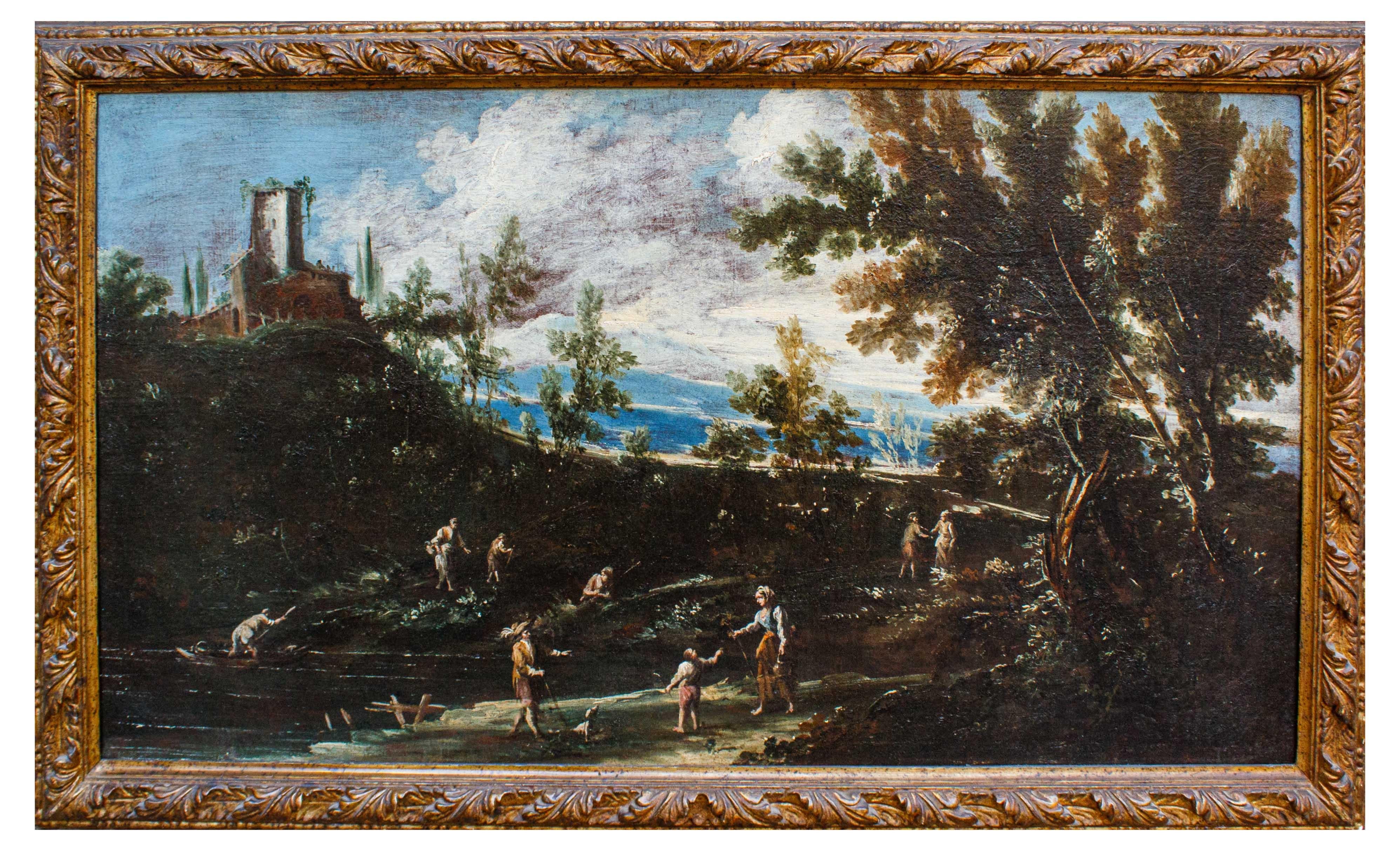 Pair of landscapes Painted by Antonio Francesco Peruzzini For Sale 7