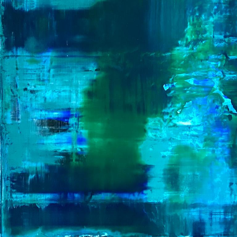 Acqua di Lipari - Blue Abstract Painting by Antonio Franchi