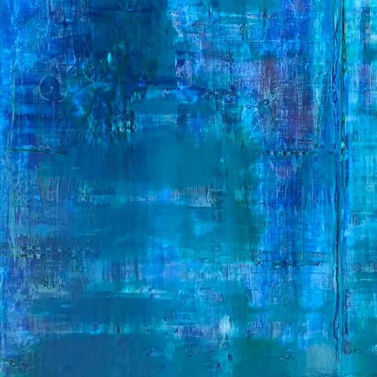 Lisca Bianca - Bleu Abstract Painting par Antonio Franchi