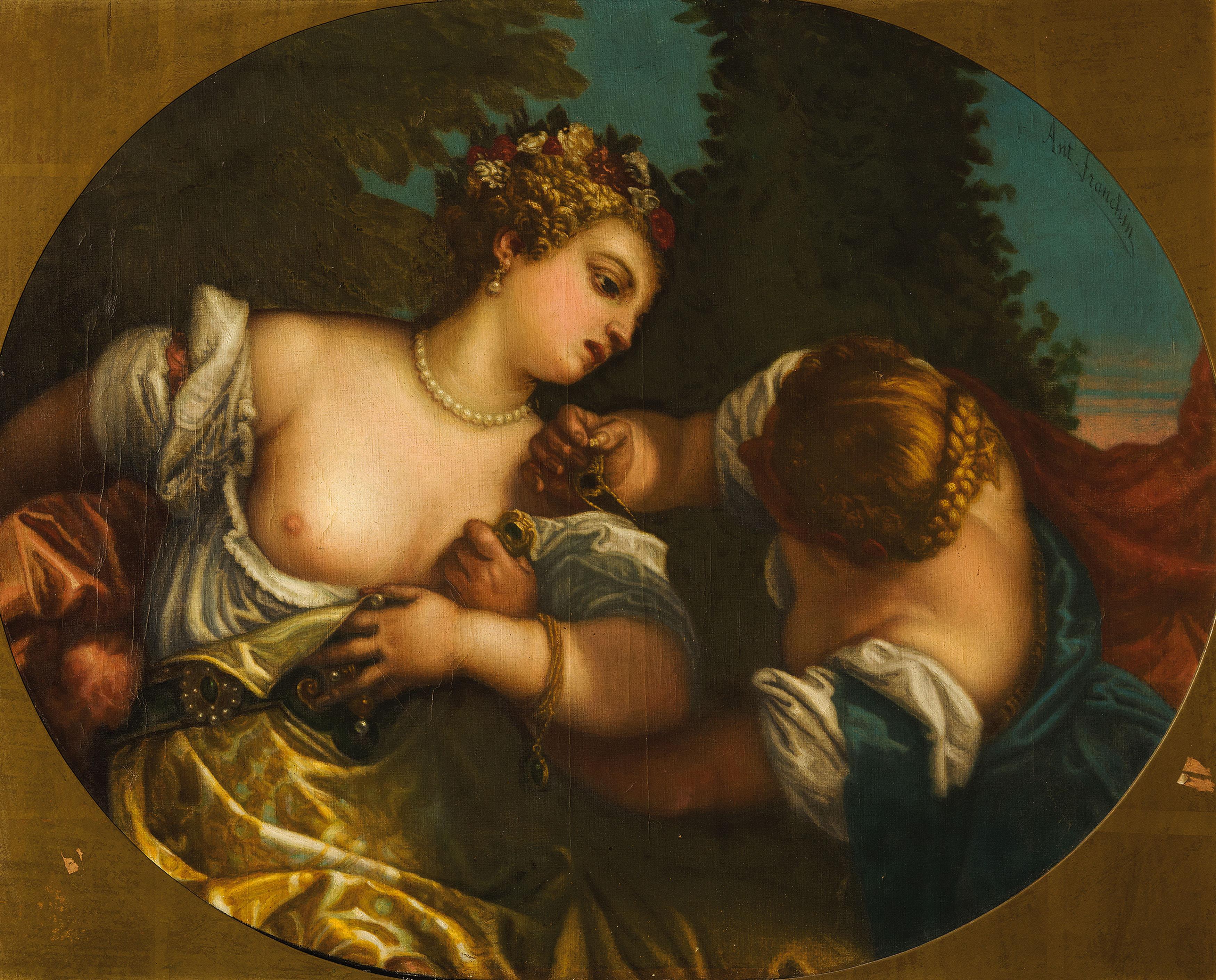 Figurative Painting di Antonio Franchini XIX Century - "Scena alegorica"