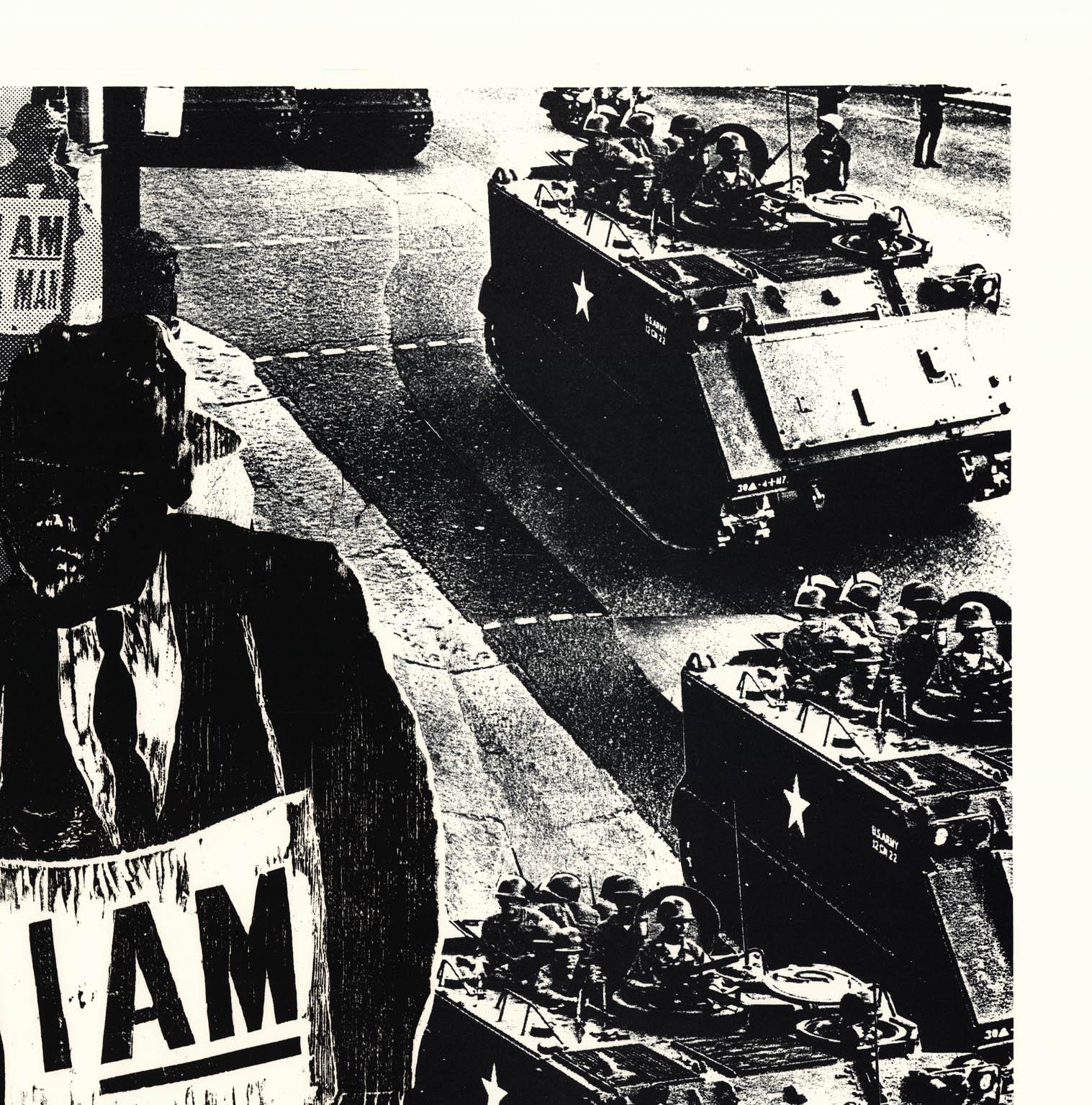 Sanitation Workers, Memphis, 1968 - White Print by Antonio Frasconi