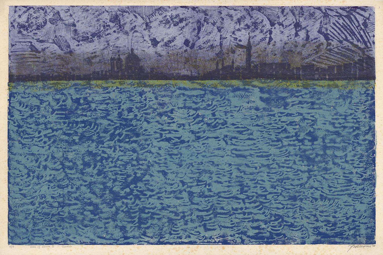 Antonio Frasconi Landscape Print – Ansicht von Venedig II – Bacino