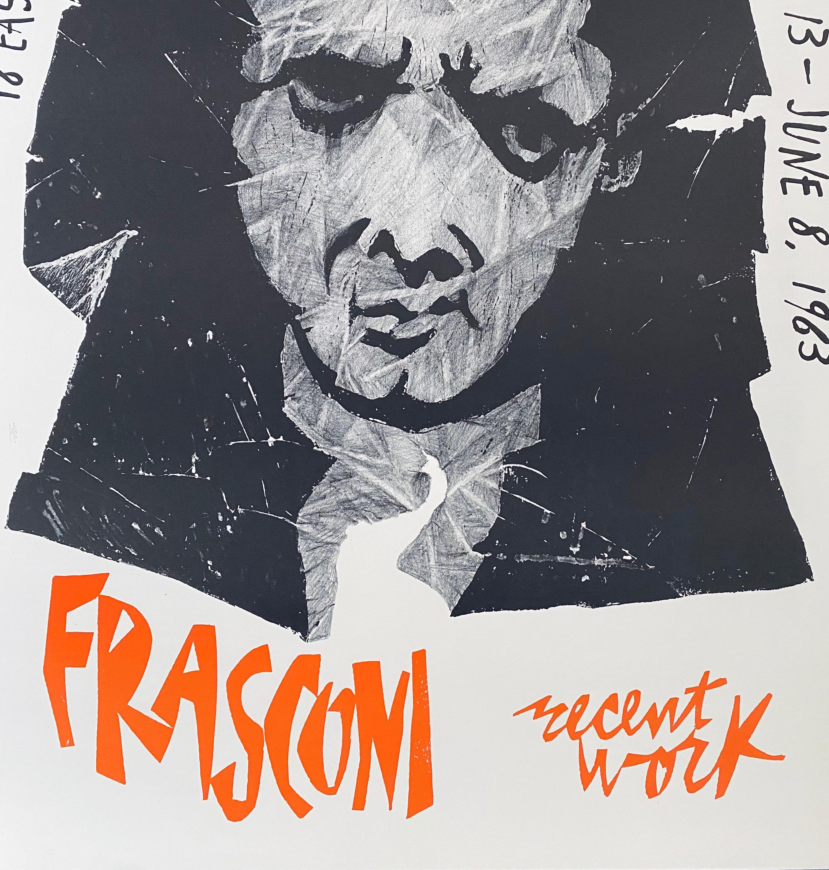 1963 Vintage Lithograph Poster Antonio Frasconi Terry Dintenfass Gallery NYC For Sale 3