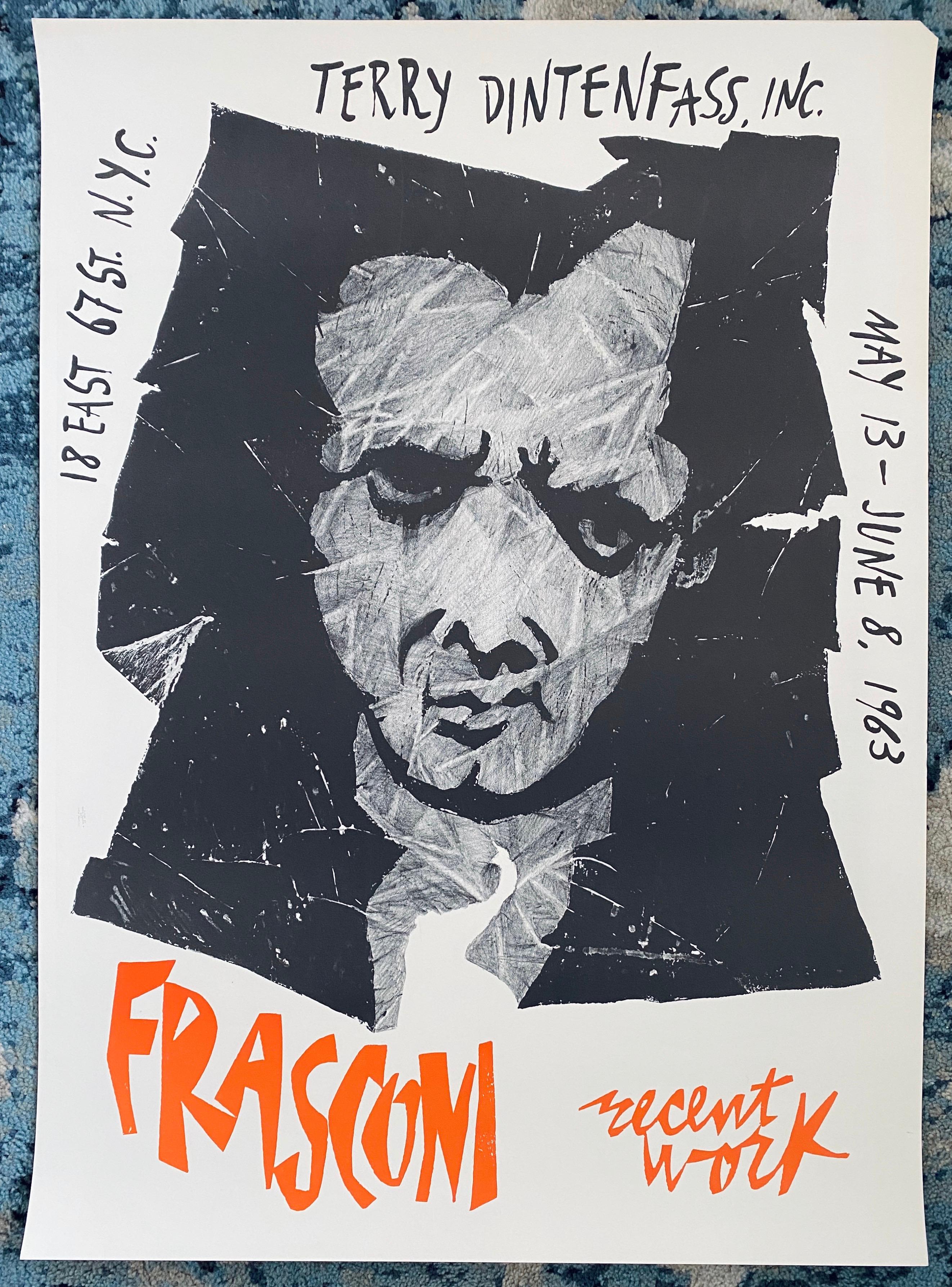 1963 Vintage Lithograph Poster Antonio Frasconi Terry Dintenfass Gallery NYC For Sale 6