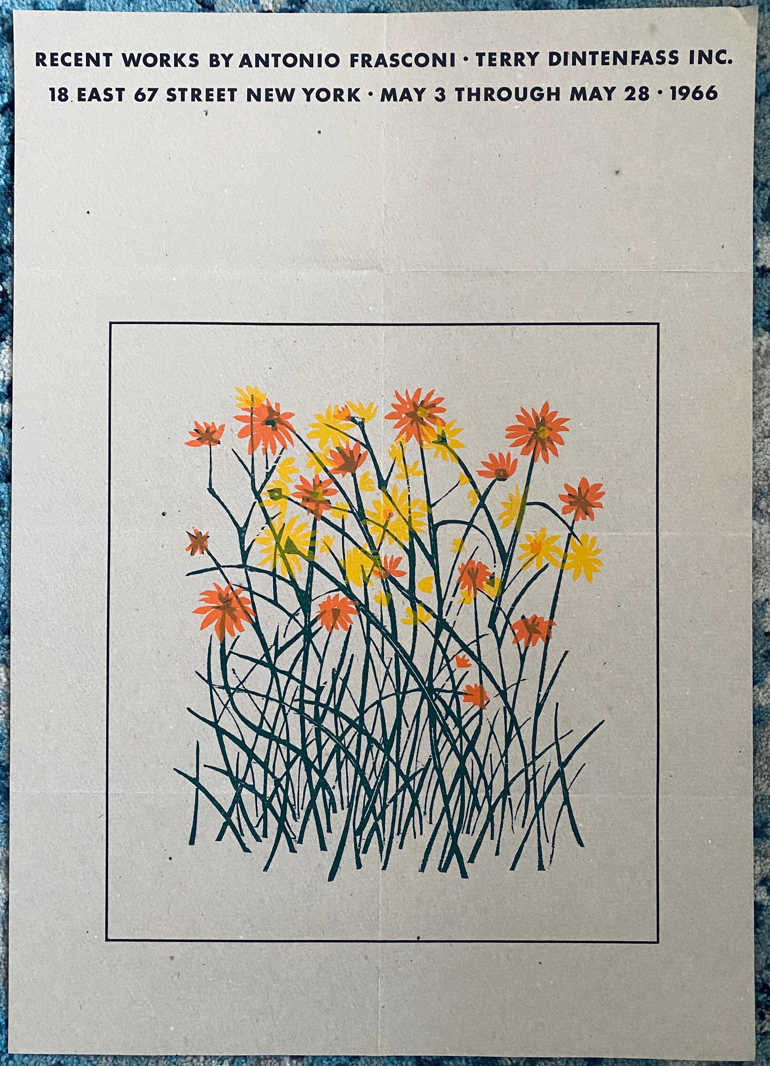 1966 Poster litografico d'epoca Antonio Frasconi Terry Dintenfass Gallery NYC in vendita 5