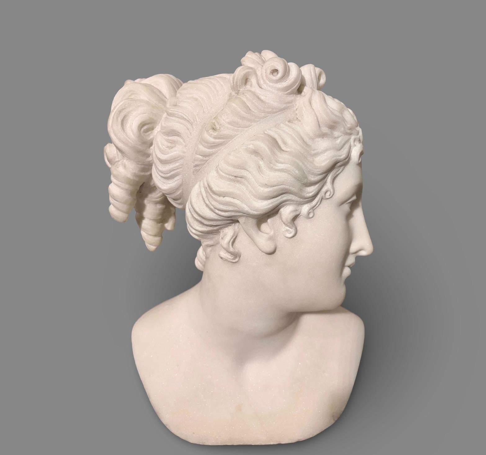 Busto in Marmo Statuario della Venere Italica seconda metà XIX secolo Firmato in vendita 7