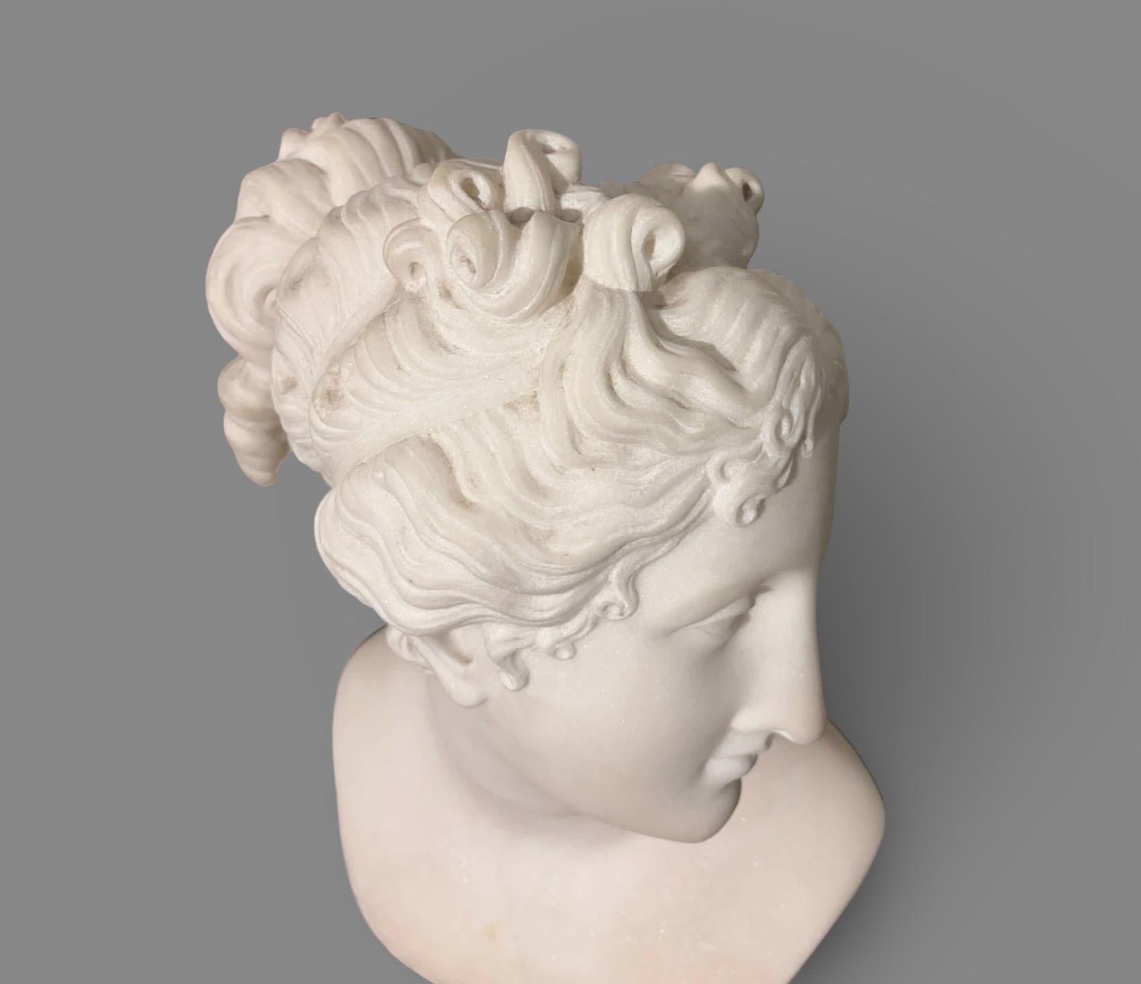 Busto in Marmo Statuario della Venere Italica seconda metà XIX secolo Firmato in vendita 9