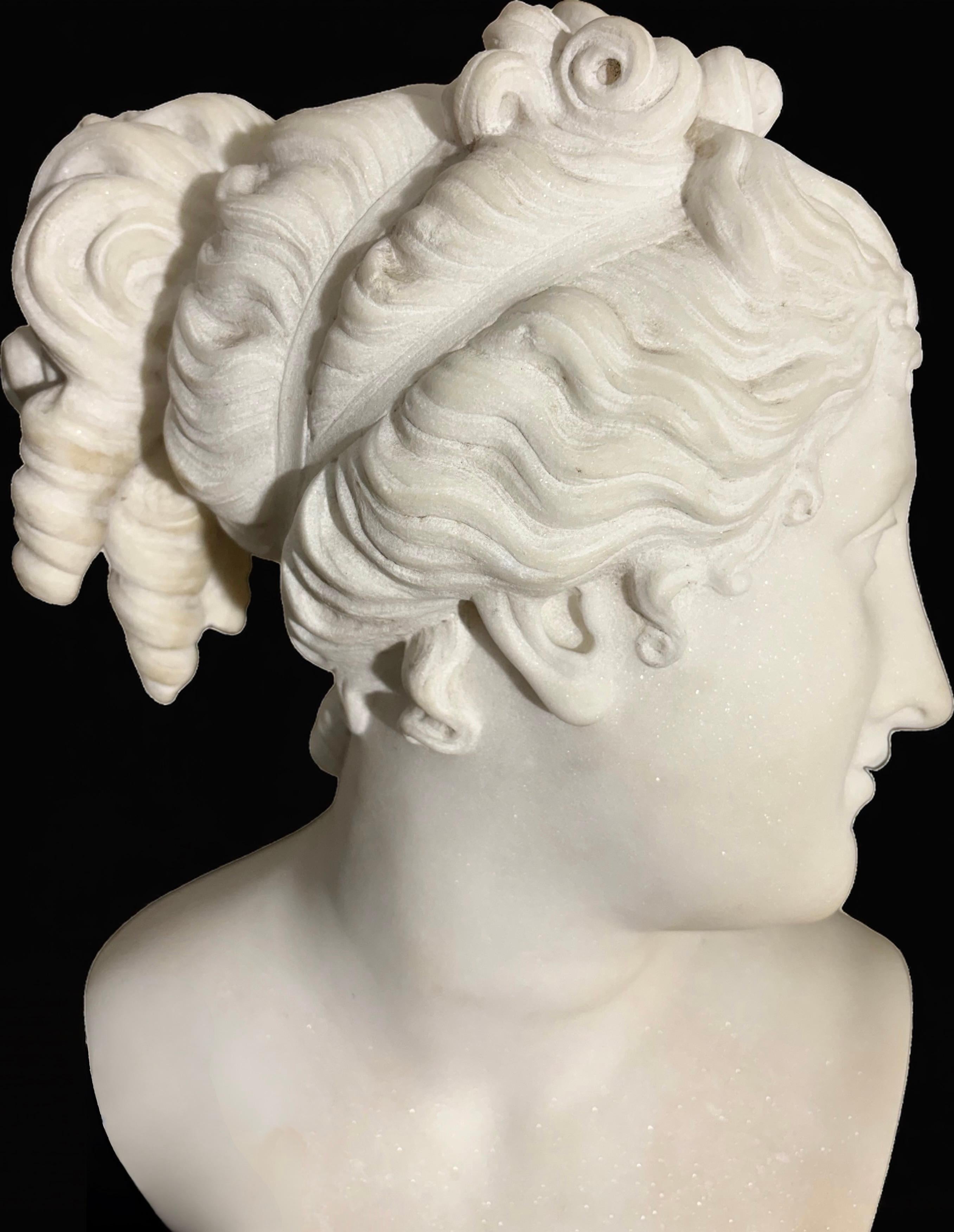 Busto in Marmo Statuario della Venere Italica seconda metà XIX secolo Firmato in vendita 10