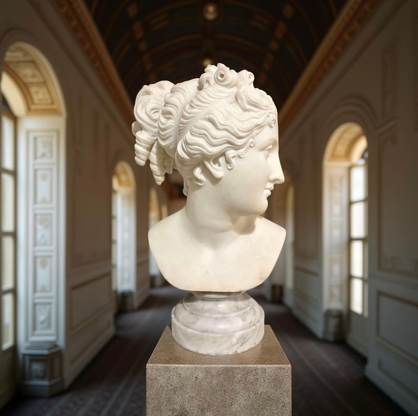 Busto in Marmo Statuario della Venere Italica seconda metà XIX secolo Firmato - Sculpture Scuola italiana di Antonio Frilli