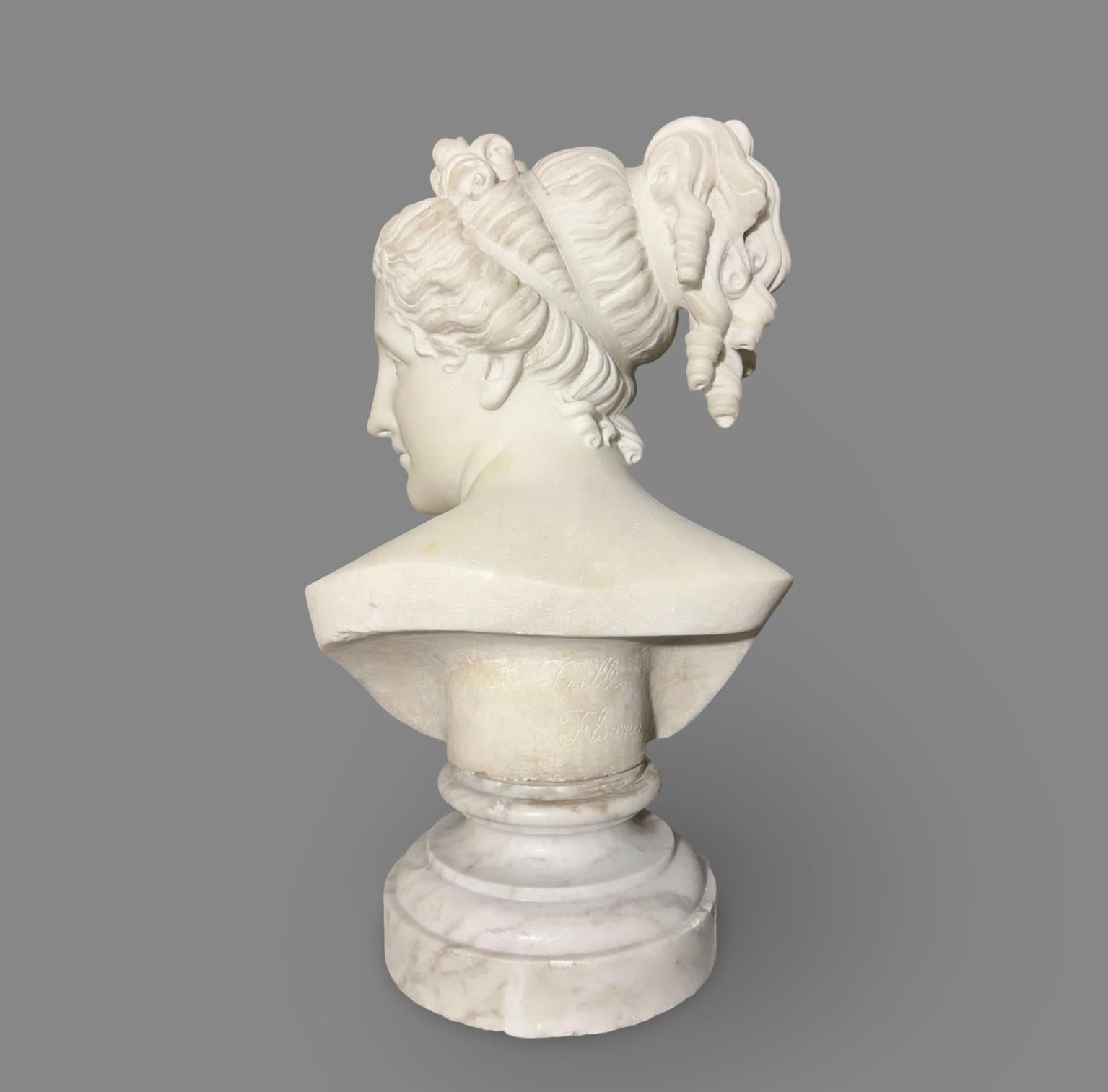 Busto in Marmo Statuario della Venere Italica seconda metà XIX secolo Firmato in vendita 1