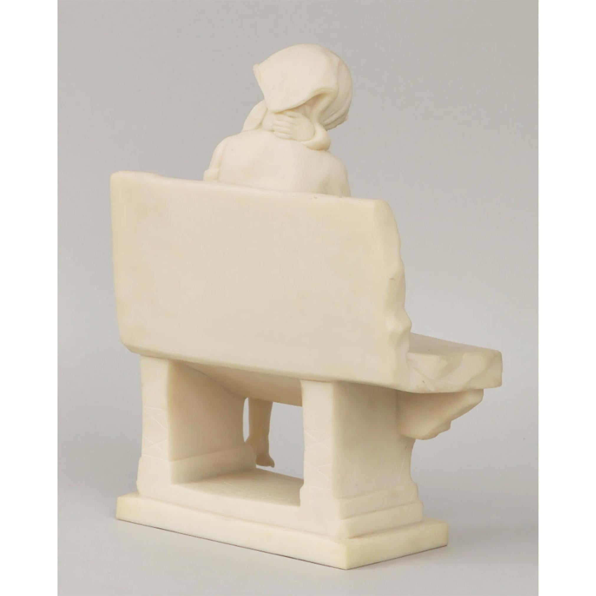 White Marble Statue of a Mother and Child by Antonio Frilli (Italian, 1860-1902) For Sale 3