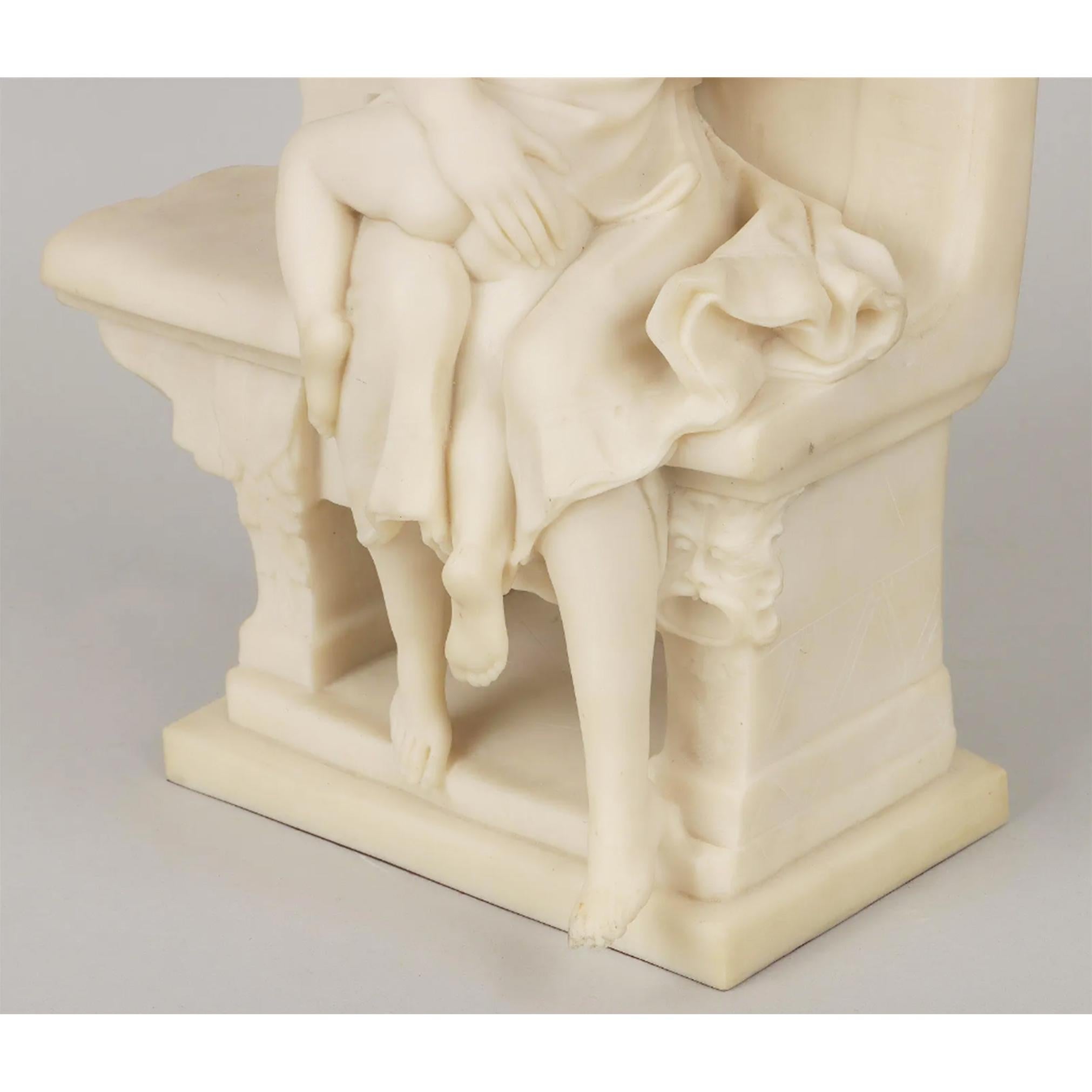 White Marble Statue of a Mother and Child by Antonio Frilli (Italian, 1860-1902) For Sale 4