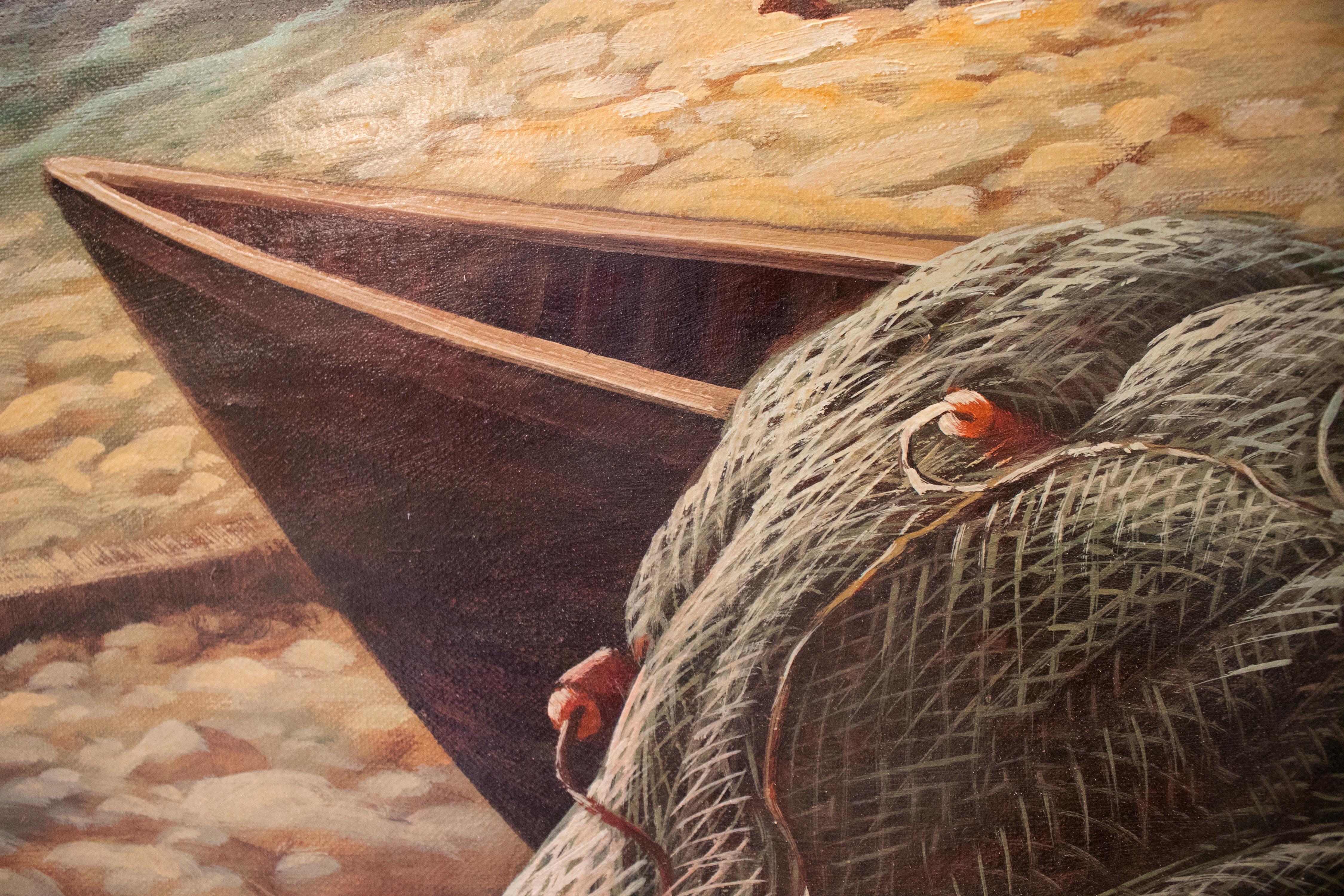 Antonio Fuertes 1986, peinture à l'huile sur toile d'un pêcheur marocain en vente 2