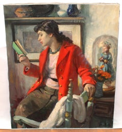 Interior con figura - Óleo sobre tela - Año 1959