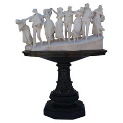 Antonio Garella (1863-1919) Sculpture en marbre italien "La fête au village"