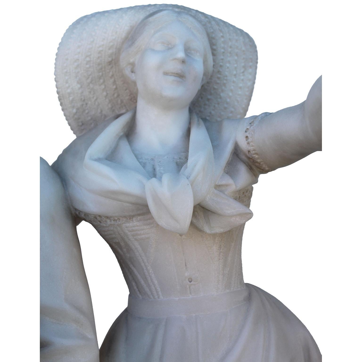 Antonio Garella (italiano, 1863-1919) Scultura in marmo 