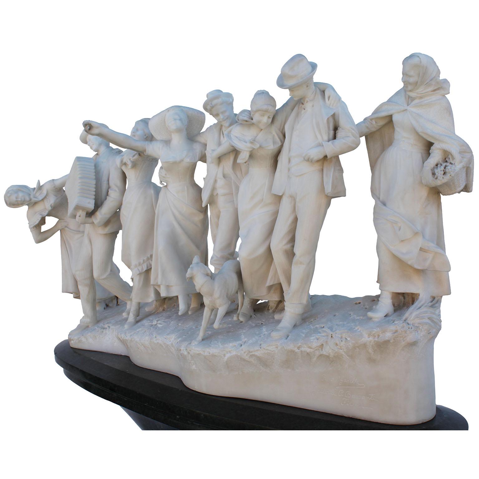 Country Antonio Garella (italiano, 1863-1919) Scultura in marmo 