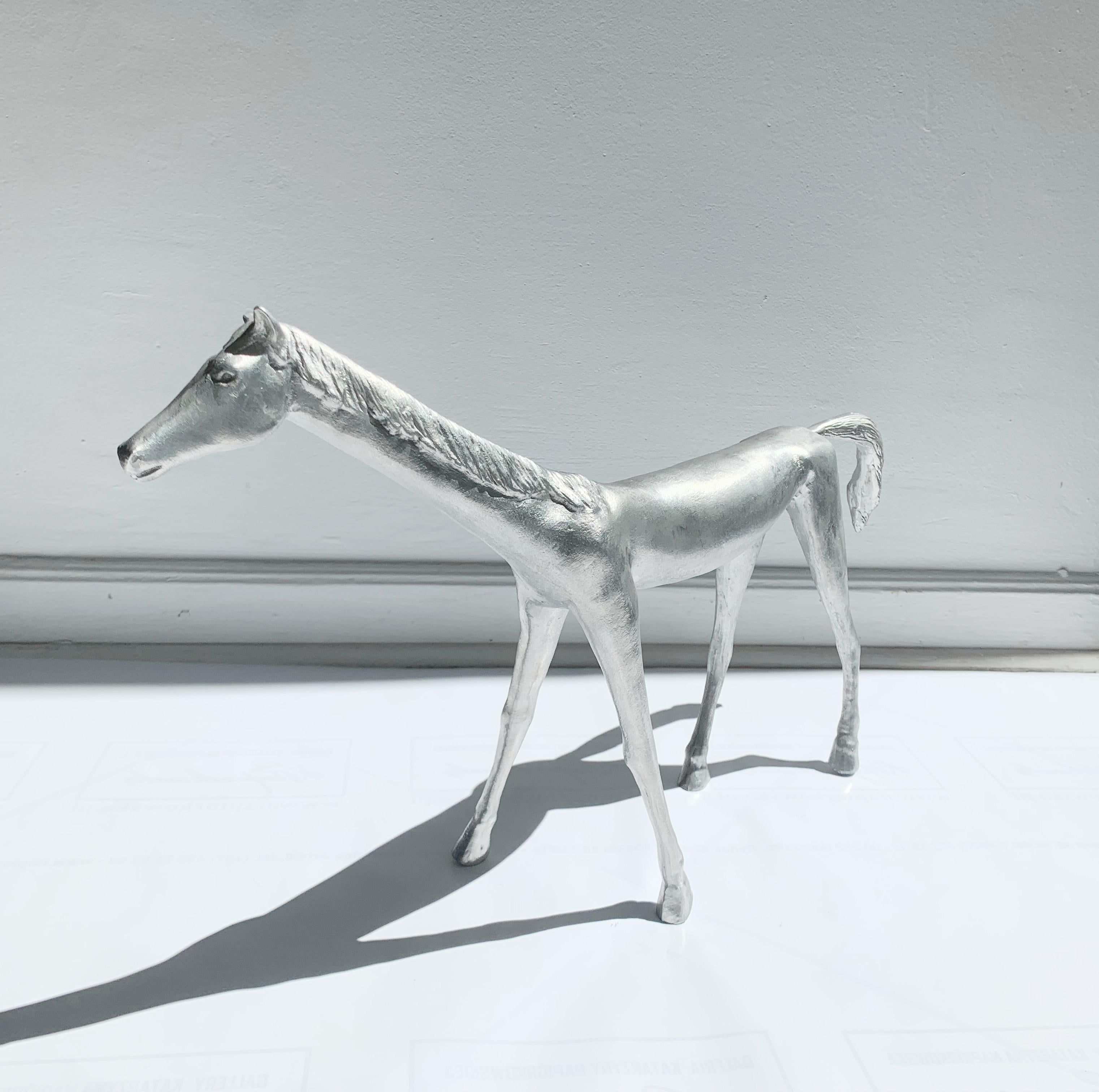 A horse. Contemporary aluminium sculpture, Animal, Italian artist - Sculpture by Antonio Giancaterino