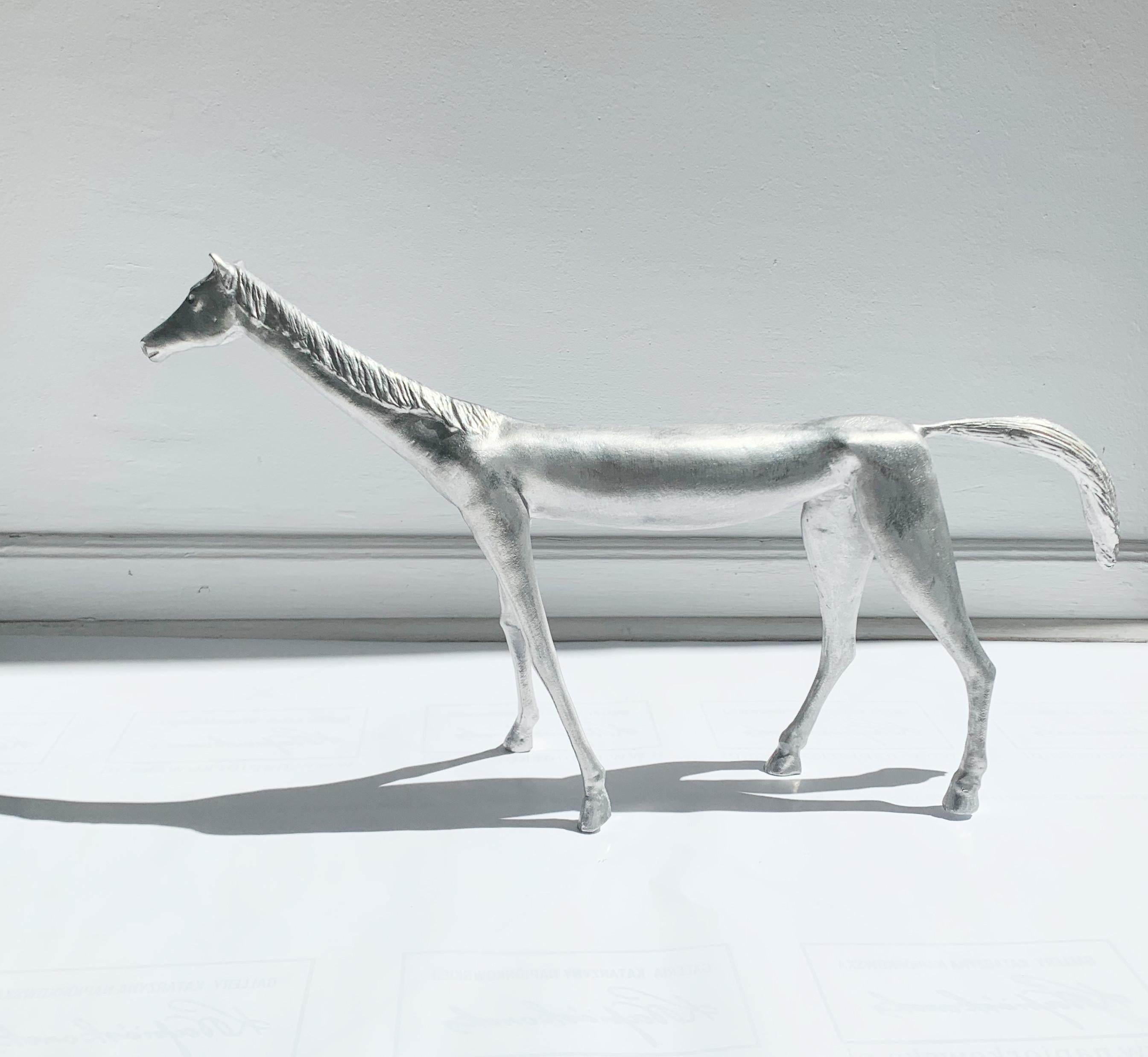 A horse. Contemporary aluminium sculpture, Animal, Italian artist - Other Art Style Sculpture by Antonio Giancaterino