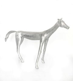 Un cheval. Sculpture contemporaine en aluminium, Animal, Artiste italien