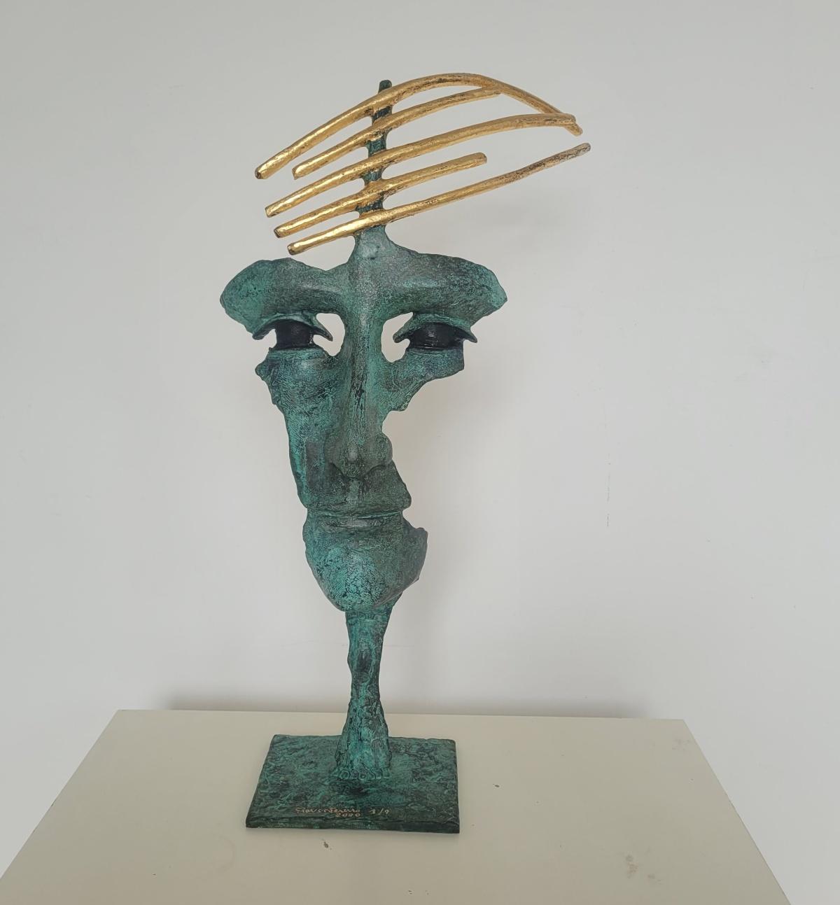 Cabeza de compositor. Escultura contemporánea en bronce, Edición limitada, Artista italiano - Sculpture de Antonio Giancaterino