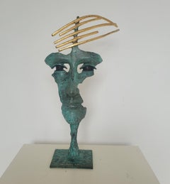 Composer's head. Contemporary bronze sculpture, Limited edition, Italian artist