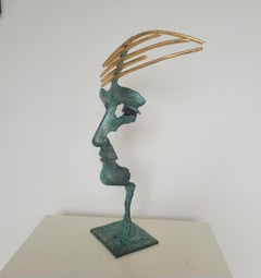 Composer's head. Contemporary bronze sculpture, Limited edition, Italian artist
