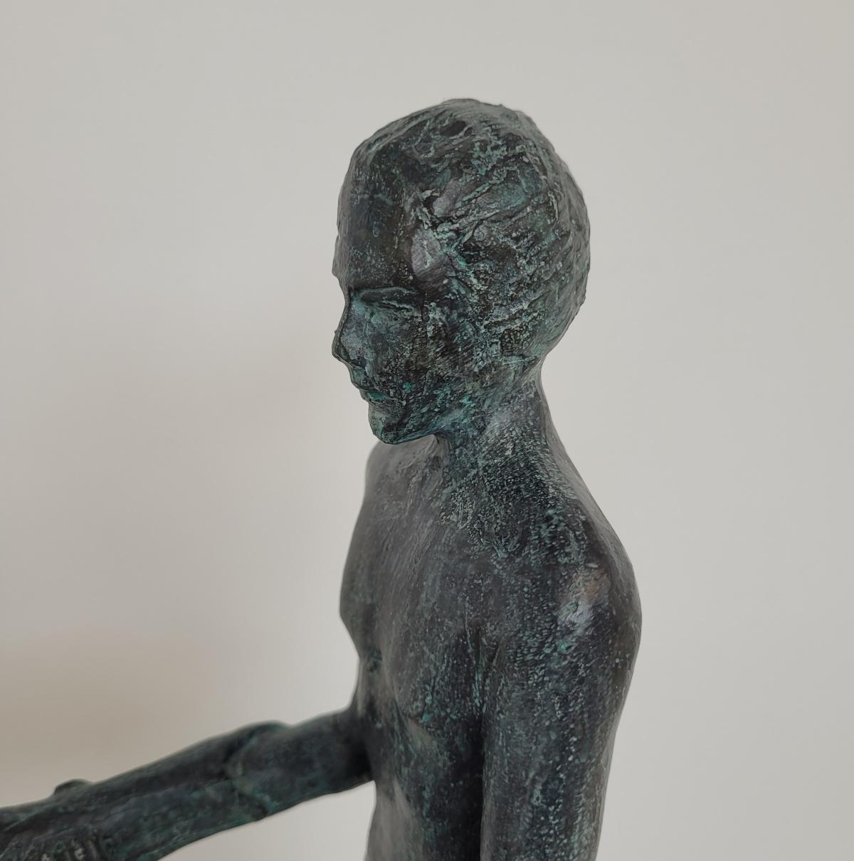 Amanti. Scultura in bronzo contemporanea, Edizione limitata, Artista italiano - Figurative Sculpture Oro di Antonio Giancaterino