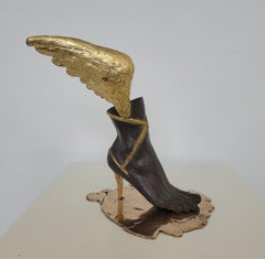 Nike / High heel. Contemporary bronze sculpture, Limited edition, Italian artist