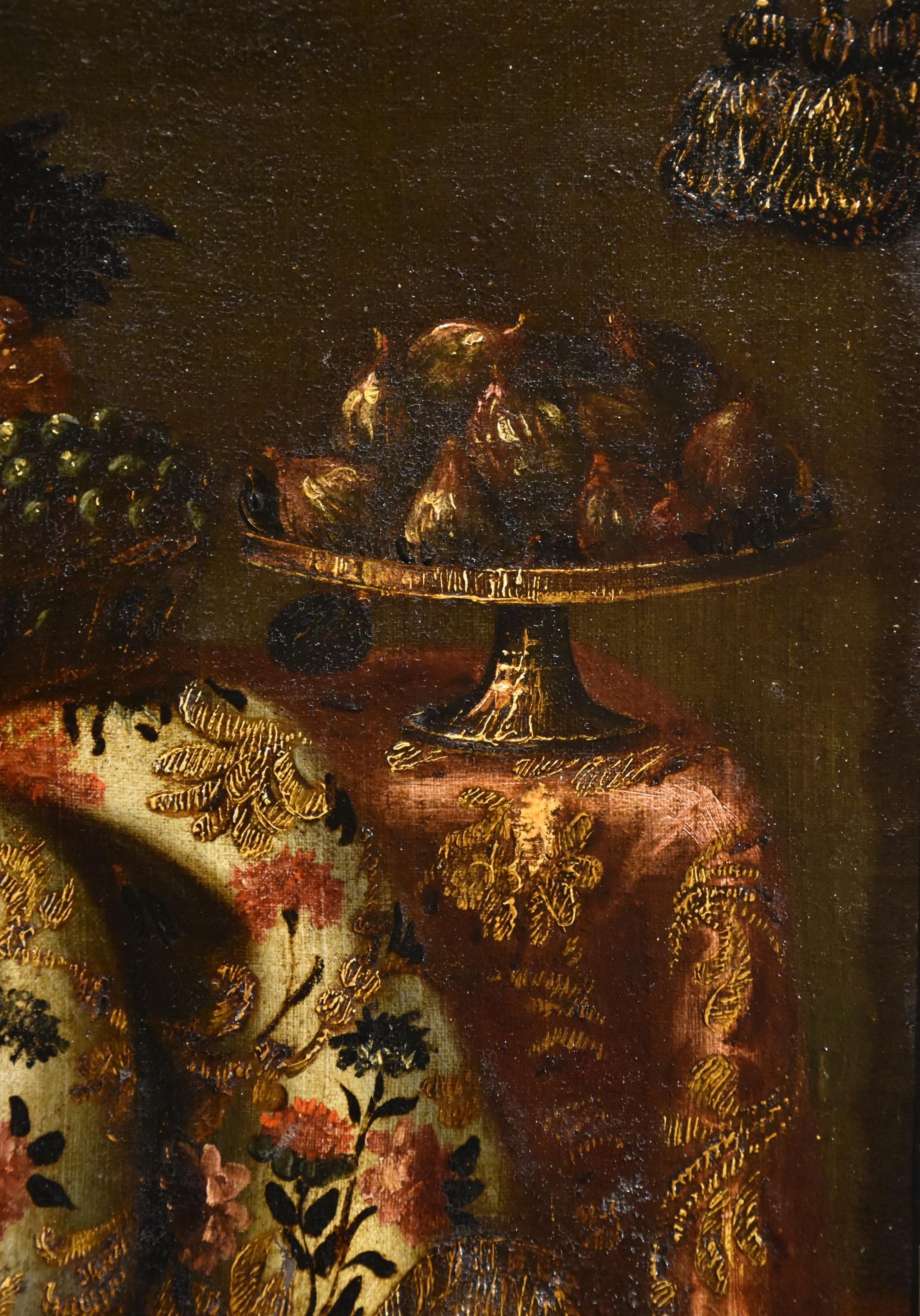 Nature morte au tapis Gianlisi 17/18e siècle Peinture Huile sur toile Ancien maître en vente 7
