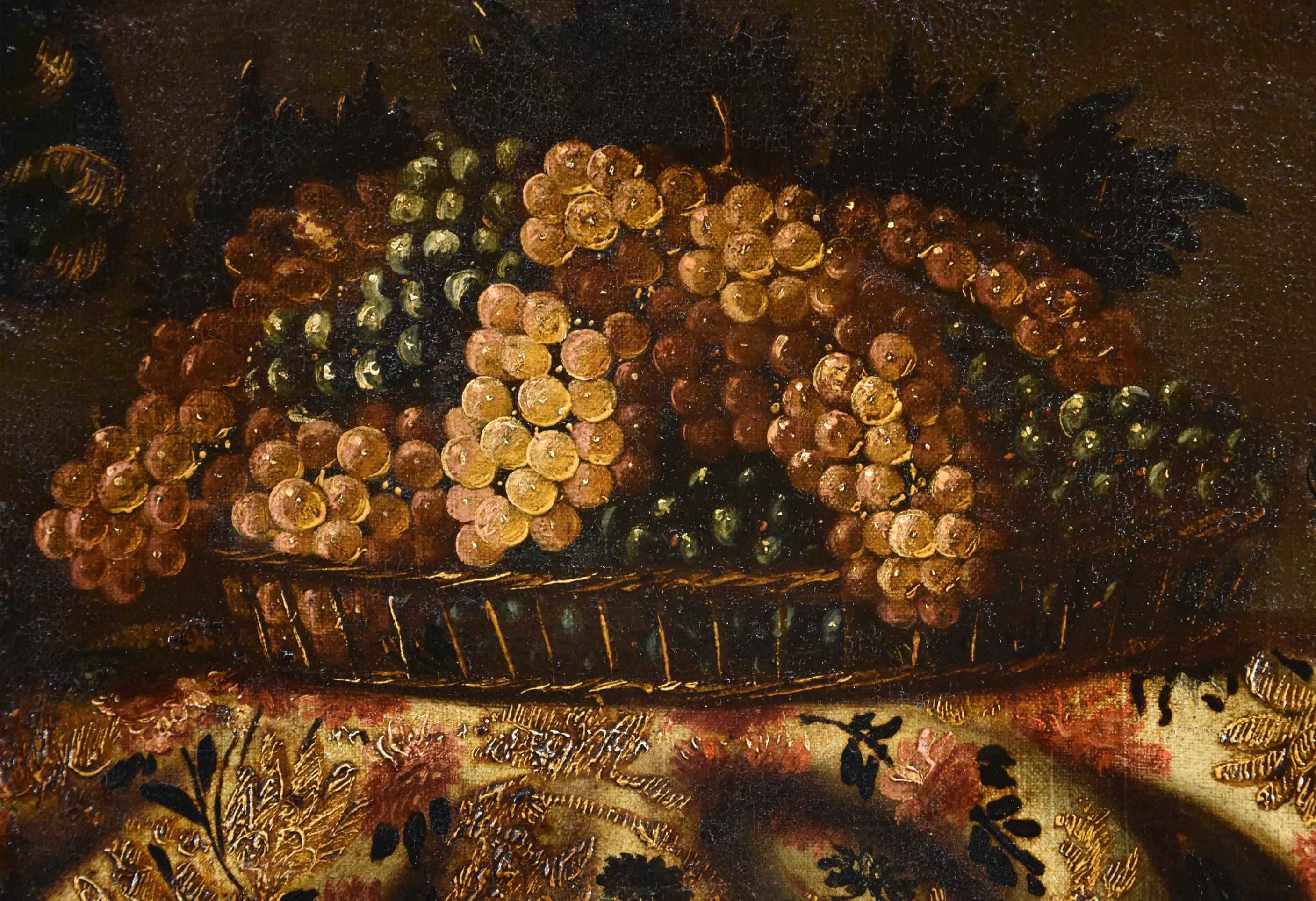 Nature morte au tapis Gianlisi 17/18e siècle Peinture Huile sur toile Ancien maître en vente 1