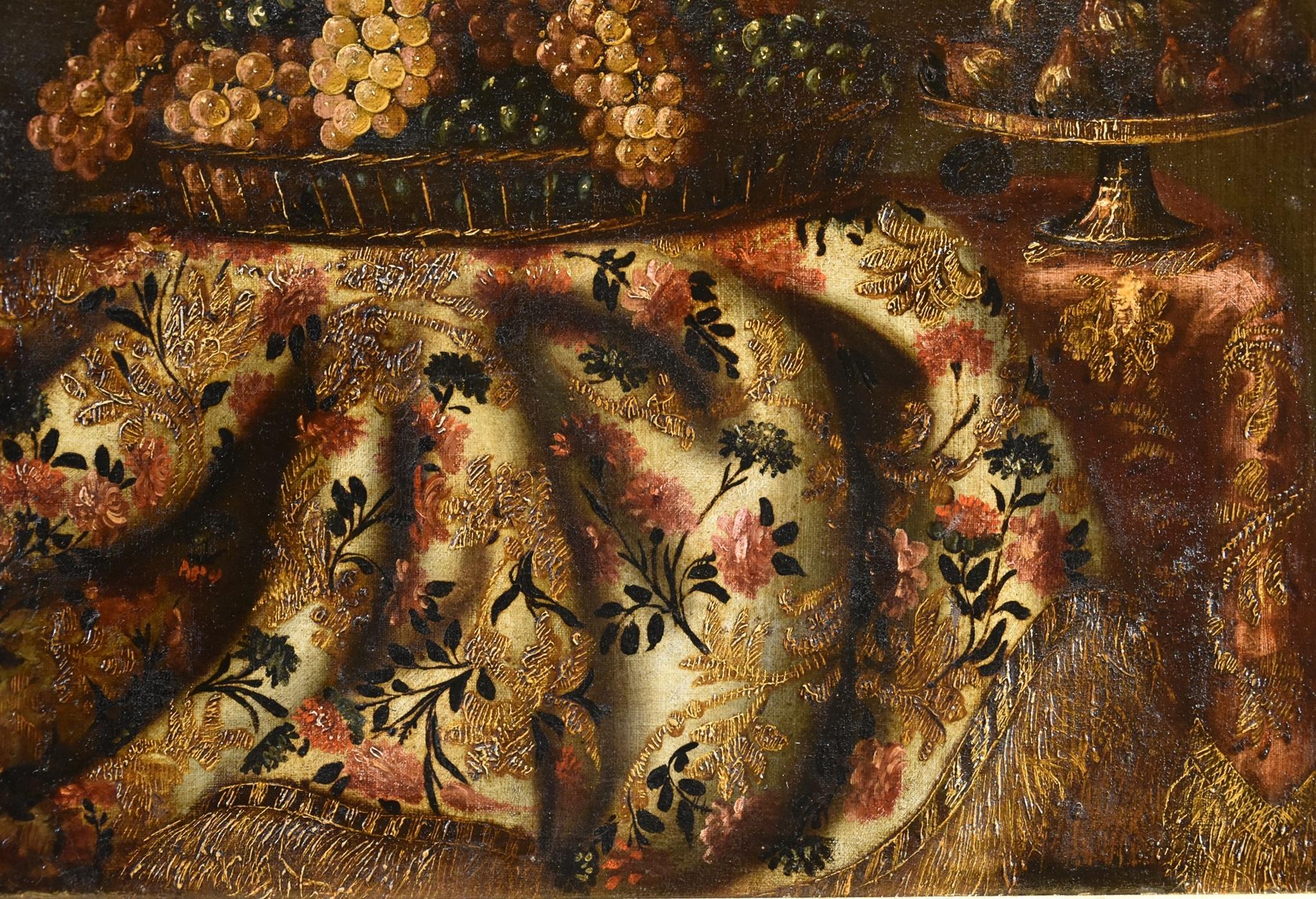 Nature morte au tapis Gianlisi 17/18e siècle Peinture Huile sur toile Ancien maître en vente 3